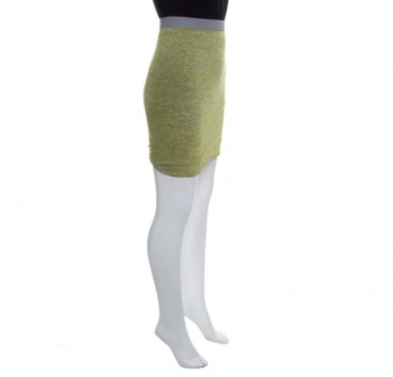 T by Alexander Wang Falda tubo de punto melange amarillo y gris XS en venta 1