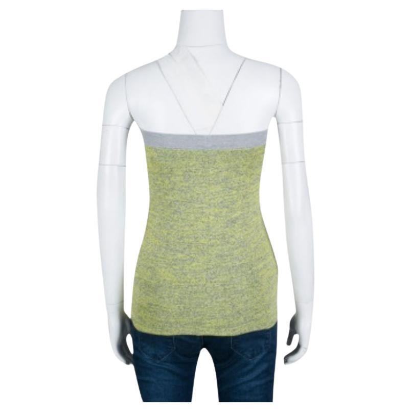 T by Alexander Wang Falda tubo de punto melange amarillo y gris XS en venta