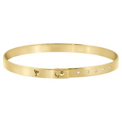 T by Thosay 5 DIAMONDS BANGLE - 14K Gold, Diamant im Brillantschliff