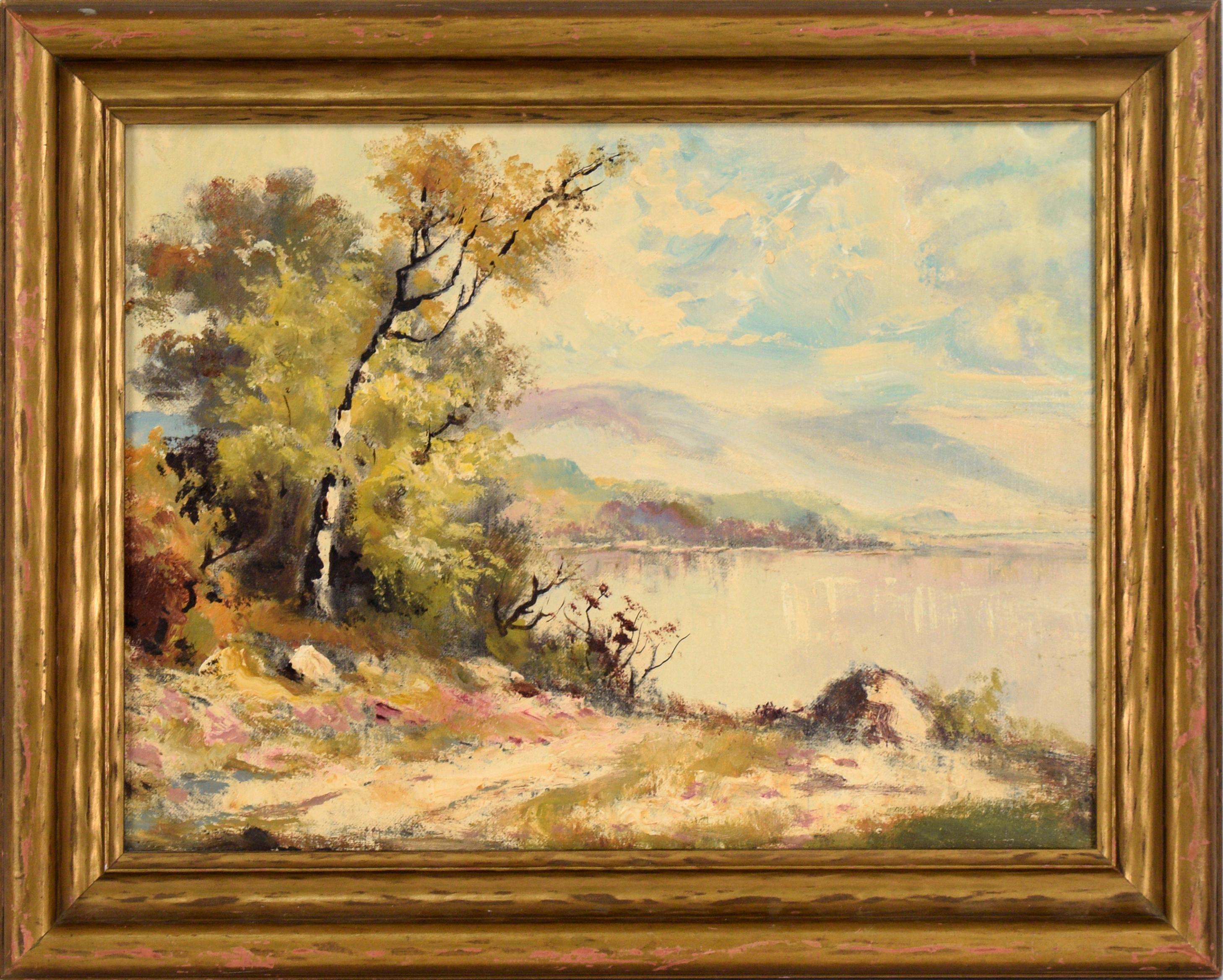 T C Duncan Landscape Painting - "The River Path" - Landscape by TC Duncan