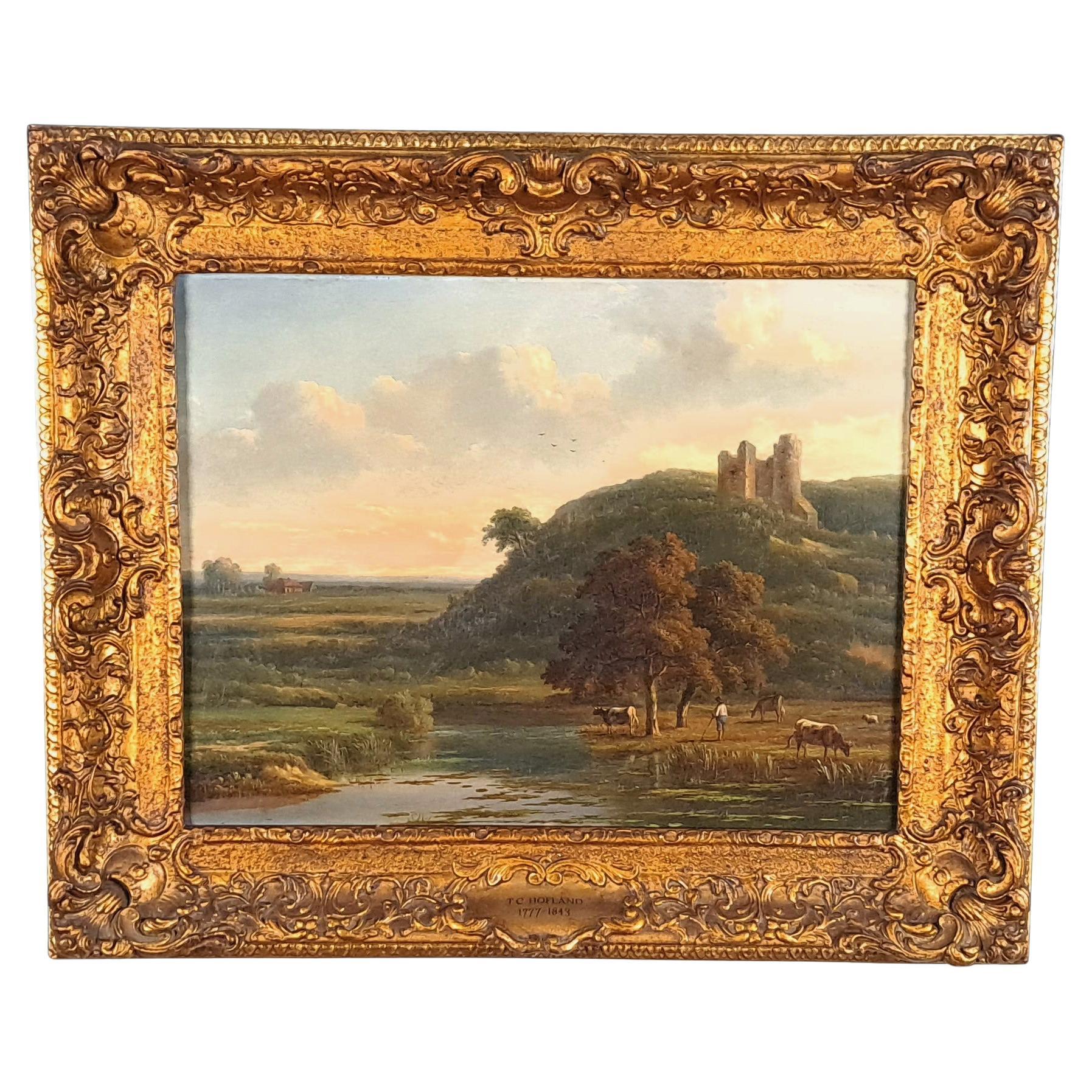 T C Hofland (1777-1843) English Oil on Board c. 1810 For Sale