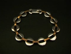 T. Calos, Mid-Century Sterling Silver & Copper Bracelet, Mexico, Circa 1960s