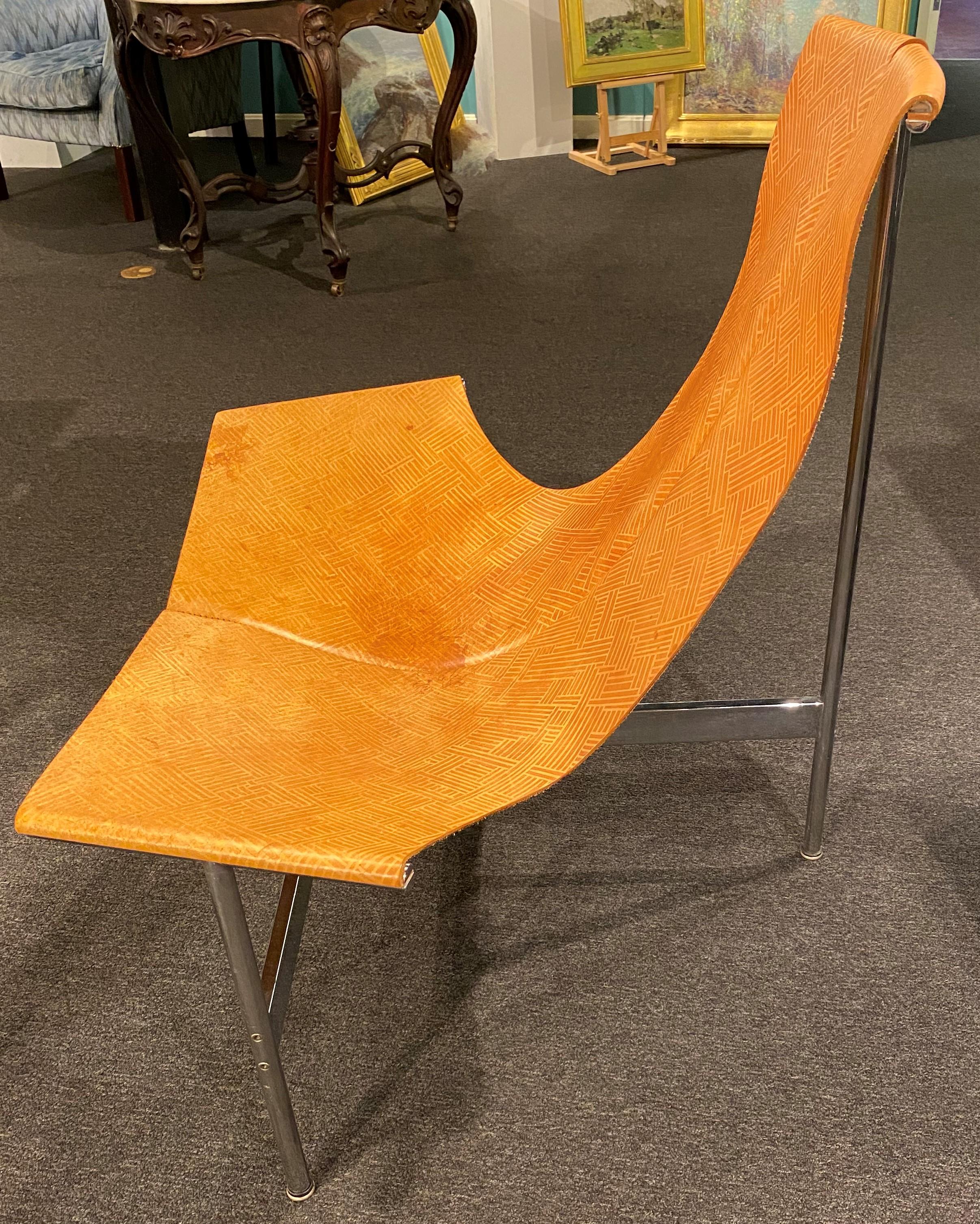 Hand-Crafted T-Chair by Katavolos, Littel & Kelley for Laverne Intl w/ Custom Leather by AVO For Sale