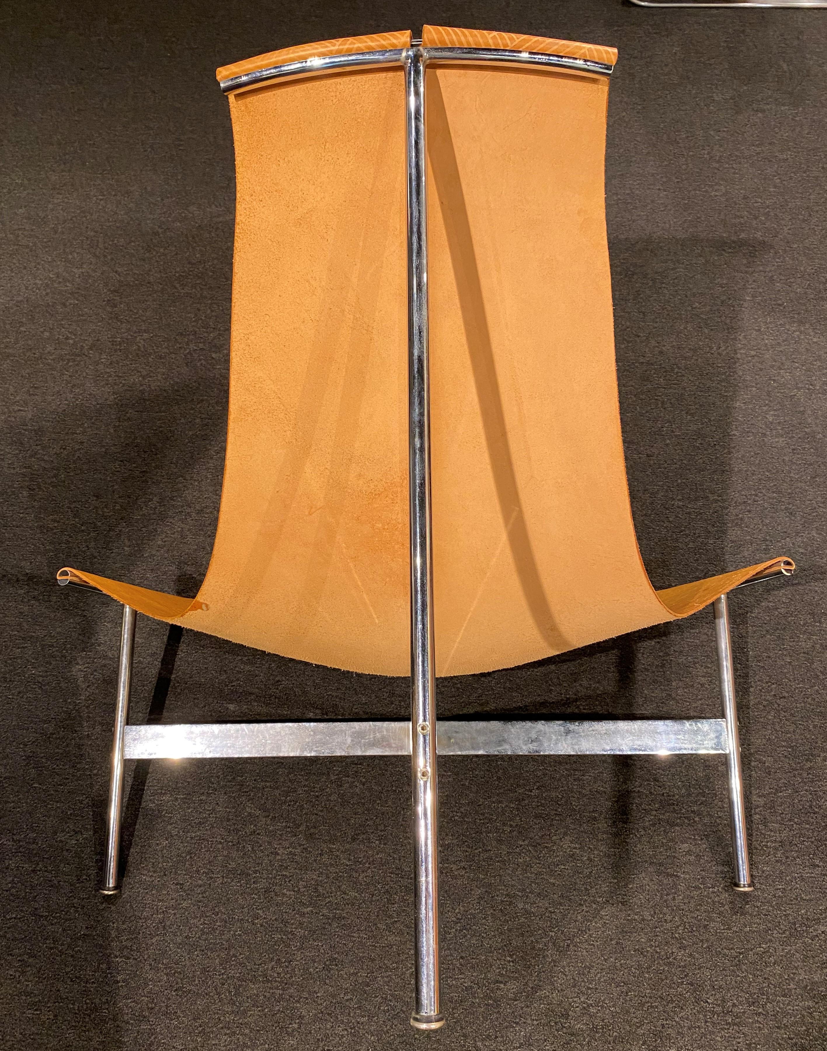 T-Chair by Katavolos, Littel & Kelley for Laverne Intl w/ Custom Leather by AVO In Good Condition For Sale In Milford, NH