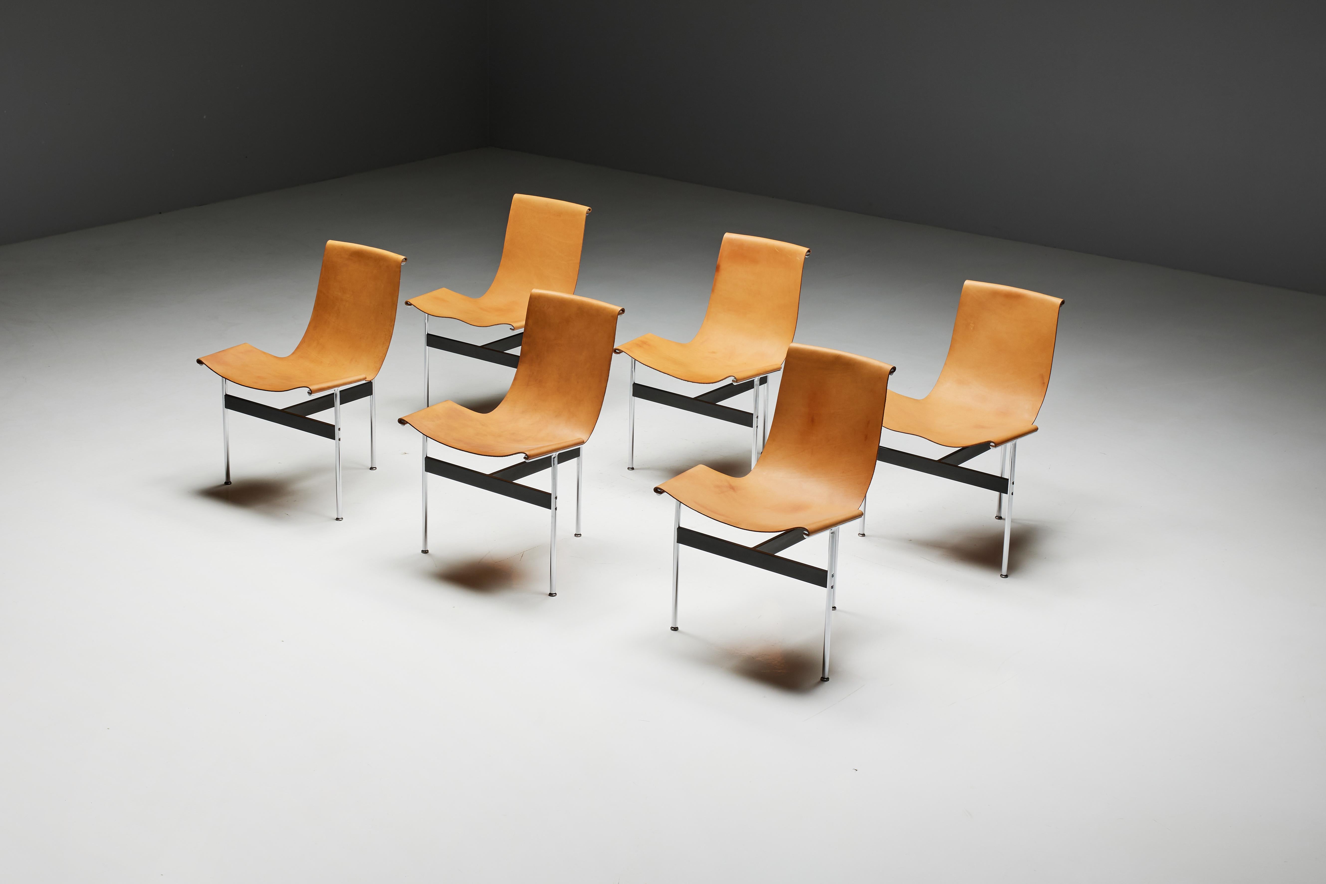 T-chairs by American trio of designers Katavolos, Kelley, and Littell in 1952 as part of the 
