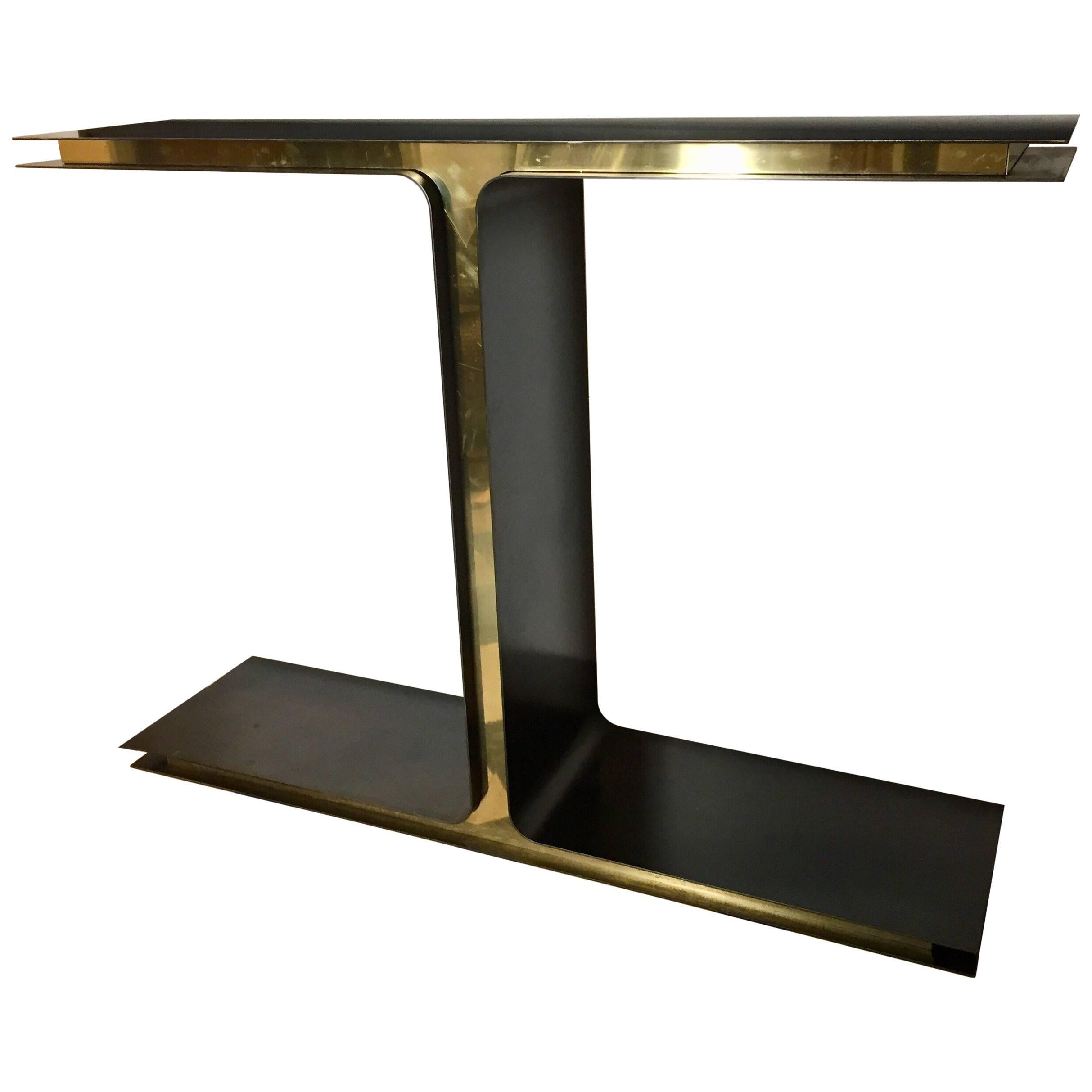 “T” Console, Iron and Brass by Giacomo Cuccoli for M.Notte Line, Italy, 2017 For Sale
