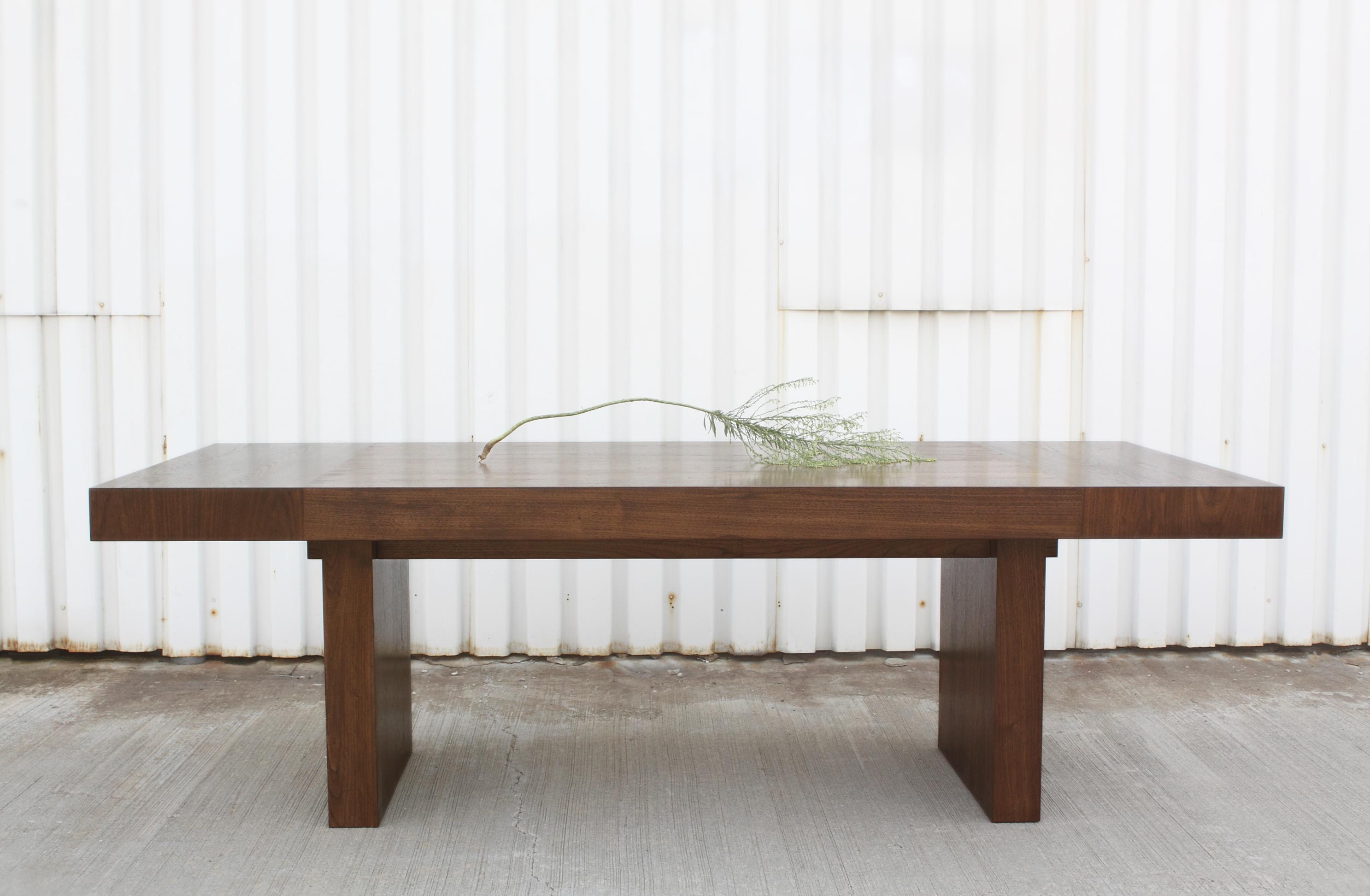 Item: T dining table
By: May Furniture
Dimensions: 86” L x 42” W x 30” H
Material/ Finish: Oiled walnut
Customizable / 9 traditional wood finish options
Made in/ships from: Brooklyn, Ny 11222
Made to order/ 8-10 week lead time.
 