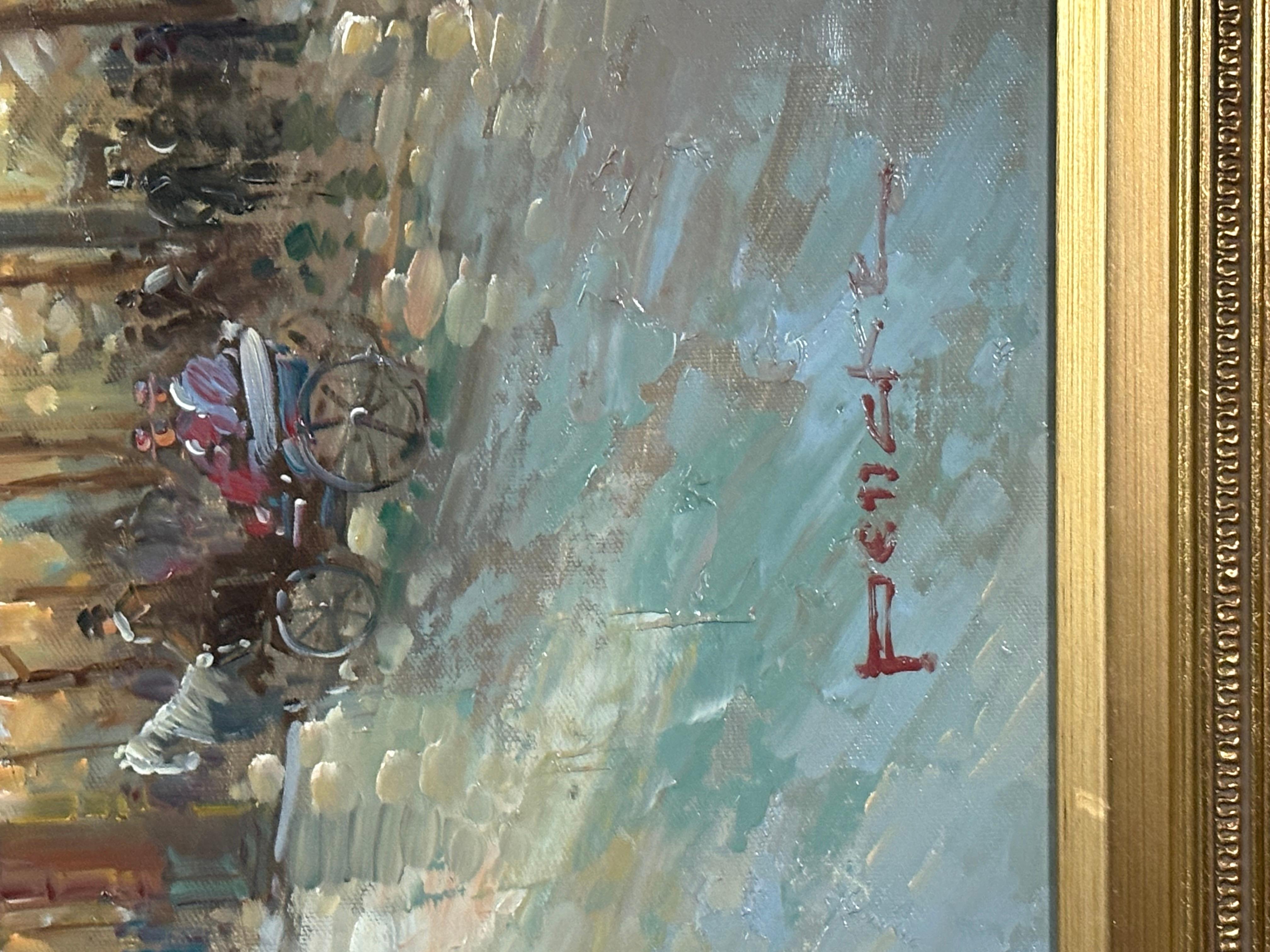 
T E Pencke original oil painting on canvas “Paris scene” . In good condition some chips in the corners of the frame . Painting measures 40x29