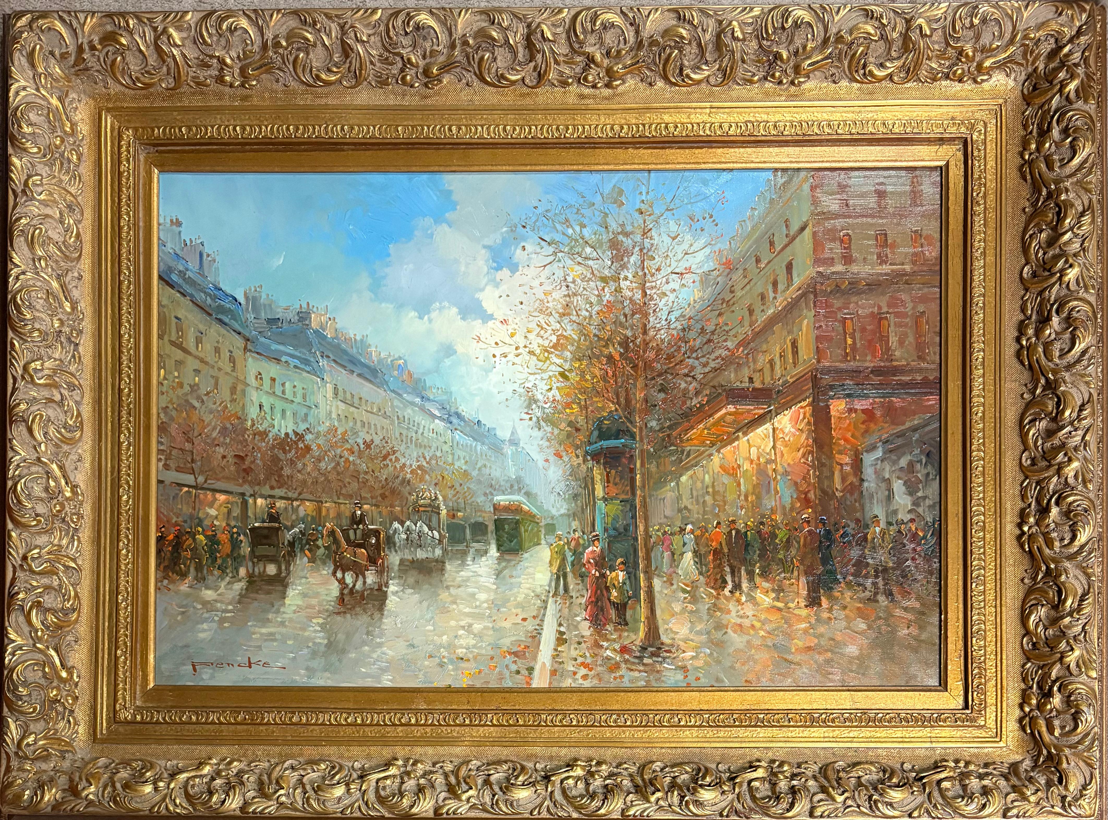 "Scena di Parigi" - Painting di T.E. Pencke