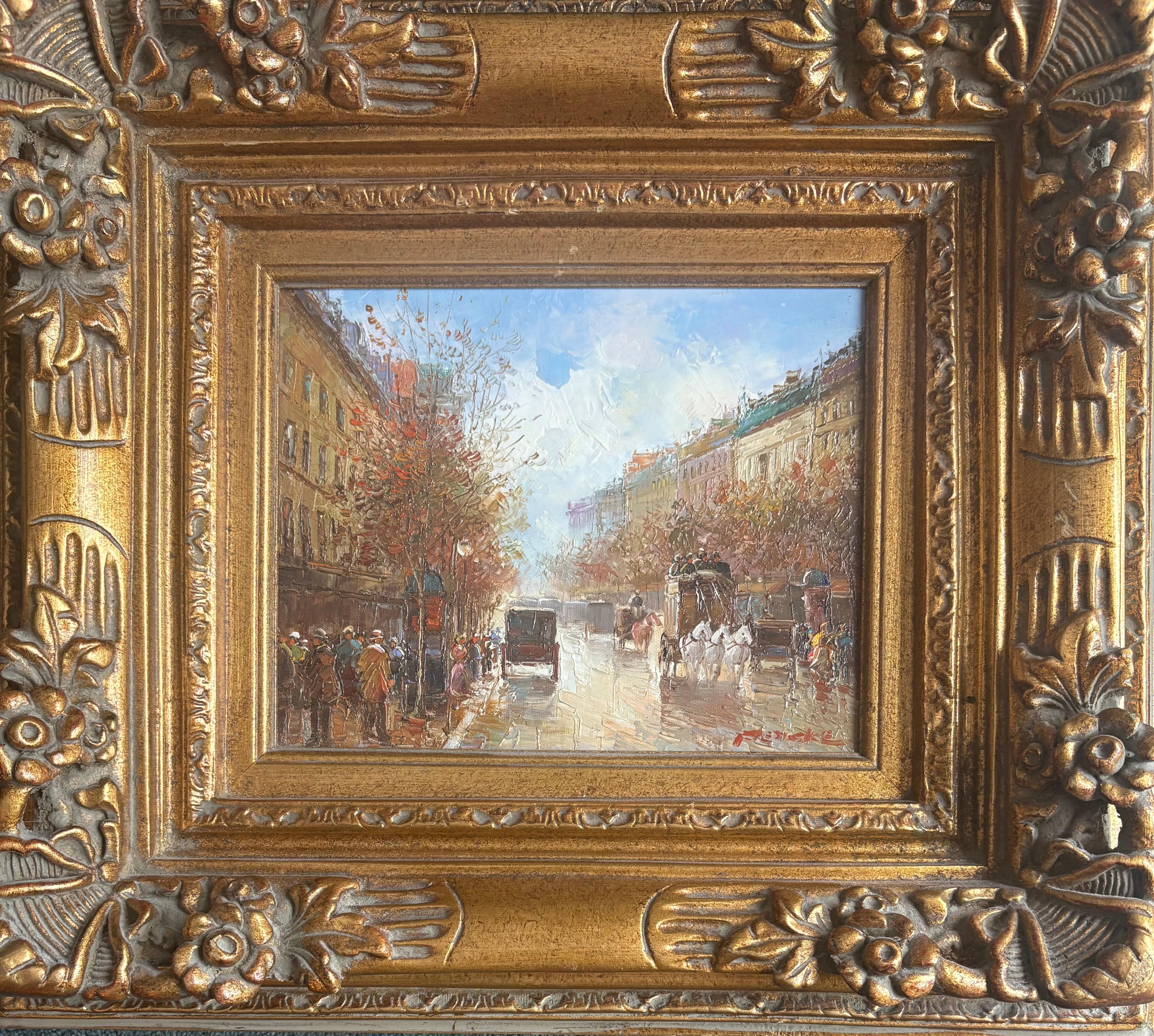 T.E. Pencke Landscape Painting - “Paris scene”