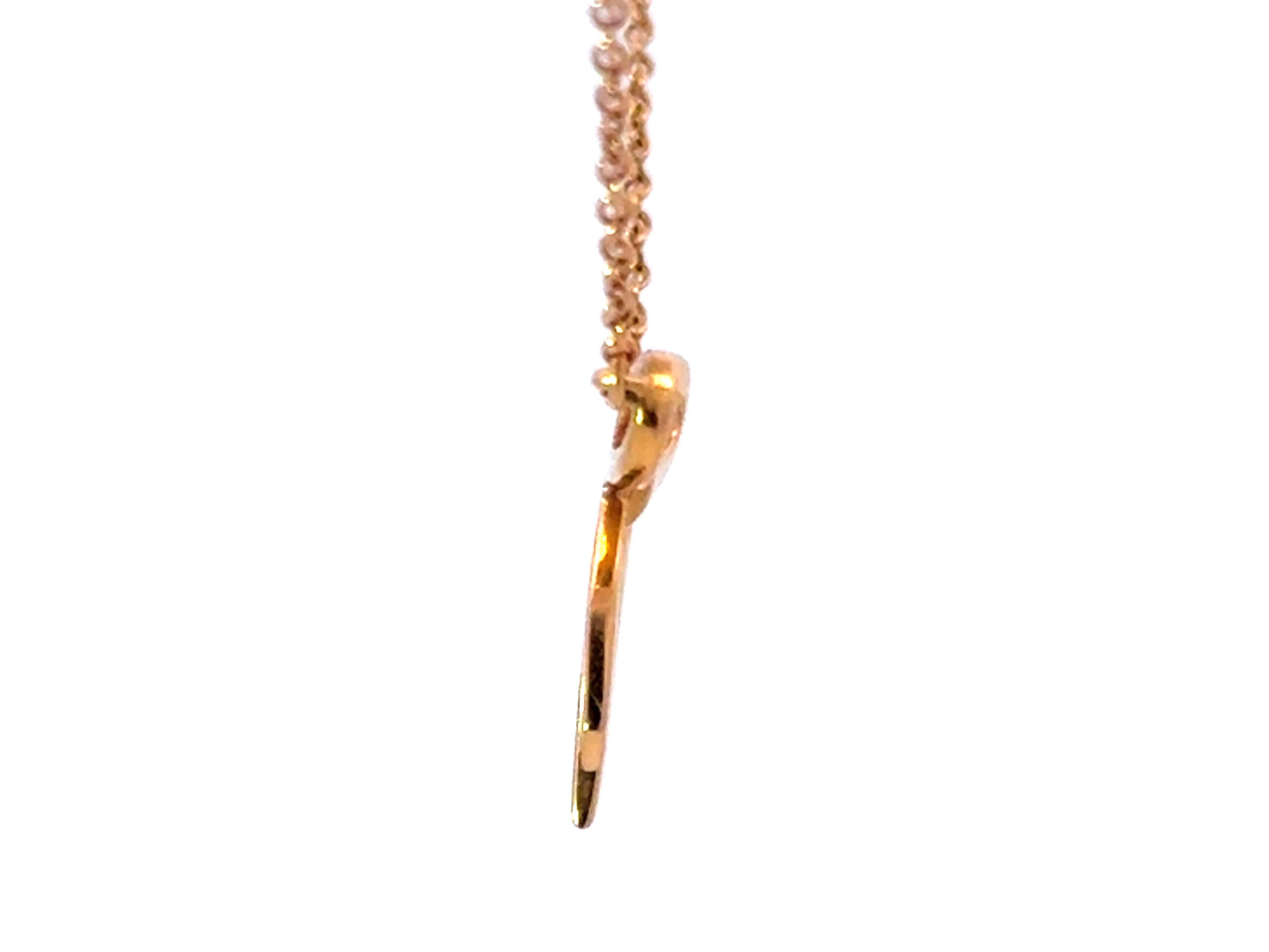 Women's Tiffany Bow Necklace 18k Yellow Gold For Sale