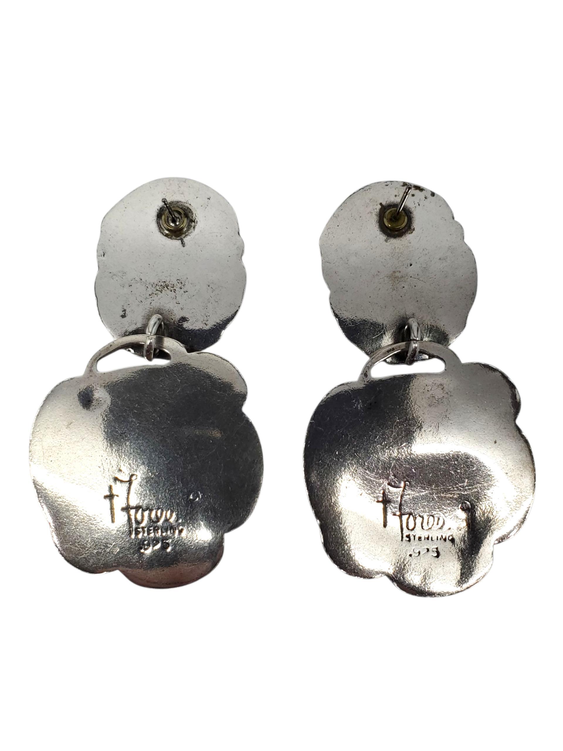 T. Foree Sterling Silver Scroll Dangle Earrings #23802 In Good Condition For Sale In Washington Depot, CT