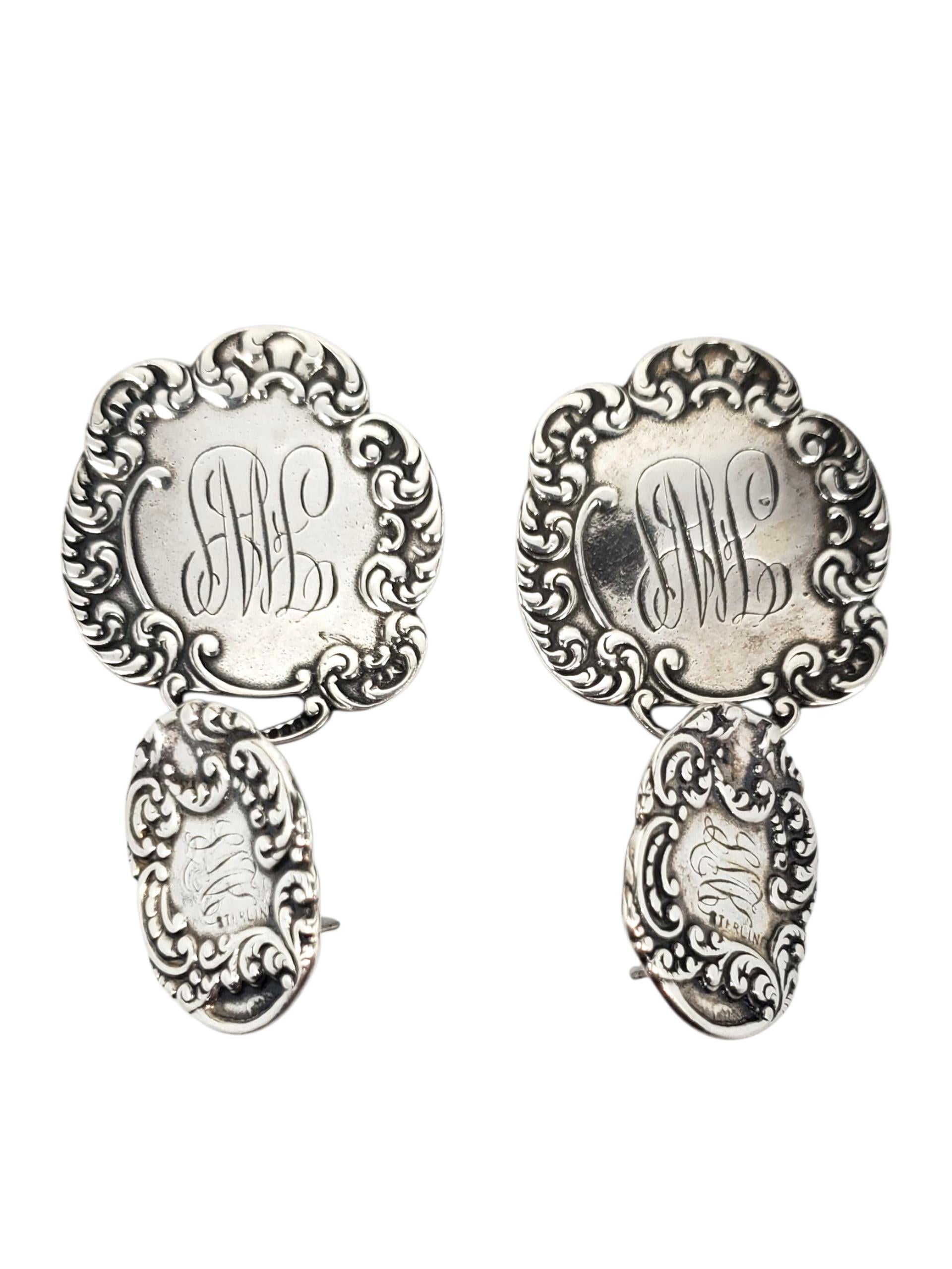 T. Foree Sterling Silver Scroll Dangle Earrings #23802 For Sale 1