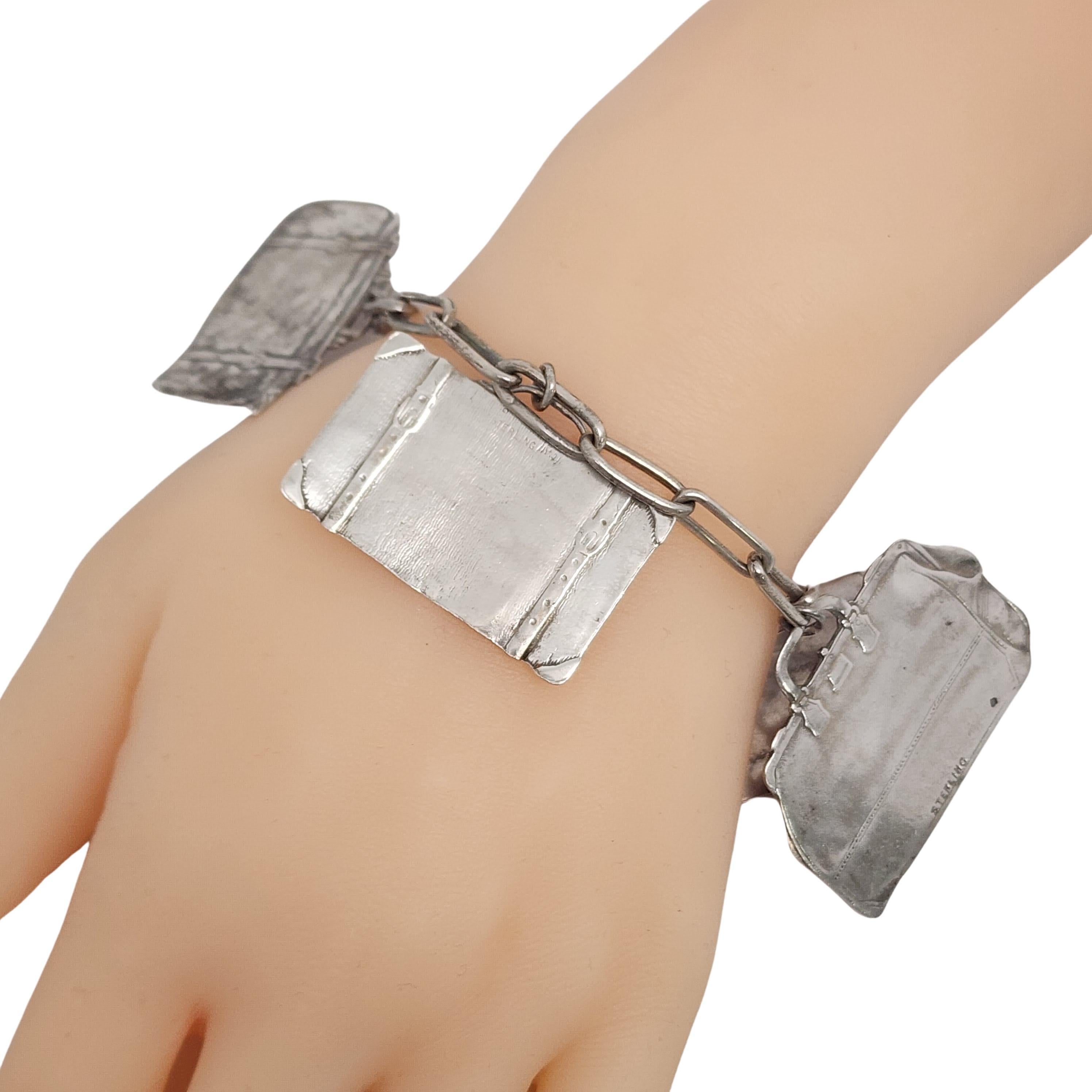 T. Foree Sterling Silver Suitcase/Luggage Charm Bracelet #16051 5