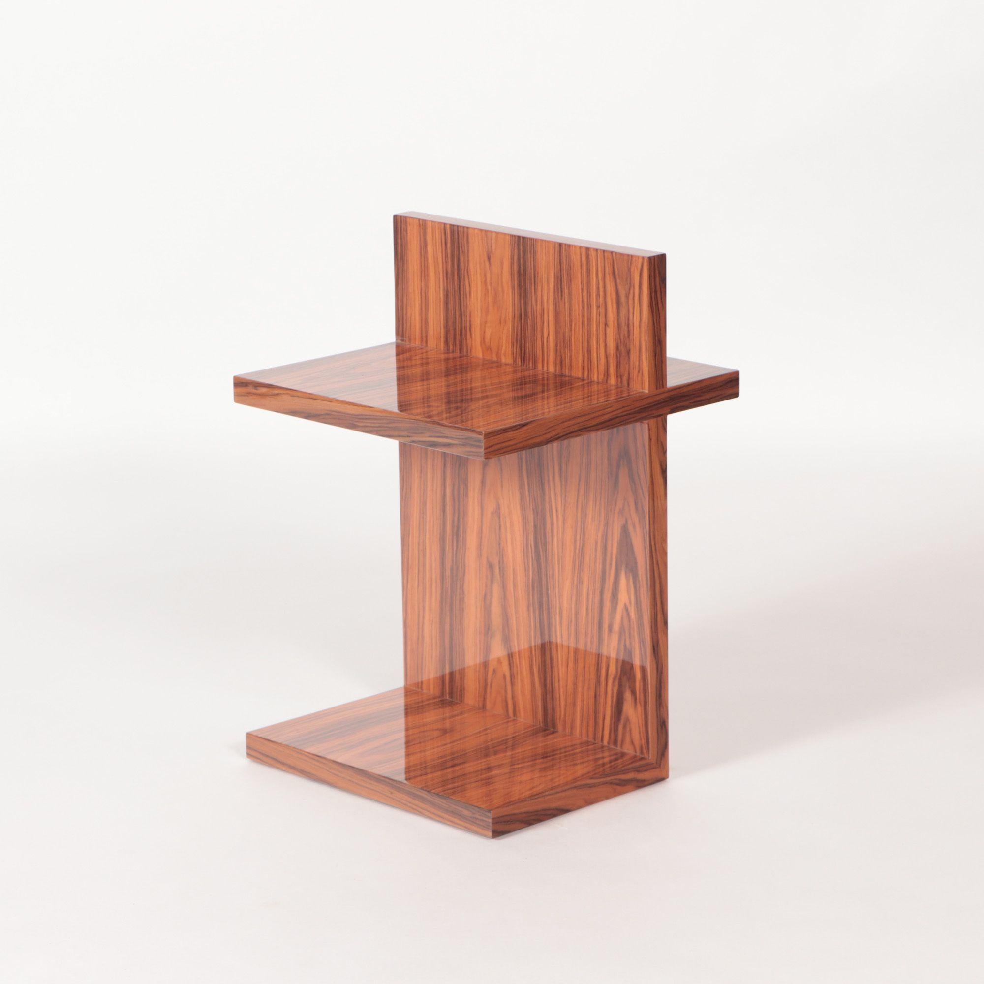 Designed by Maximilian Eicke for his brand Max ID NY.

This minimalistic side table completed with a beautiful French Polished Mahogany Veneer. To give it a mid-century feeling.

Designed as part of its original collection in 2010, the designer