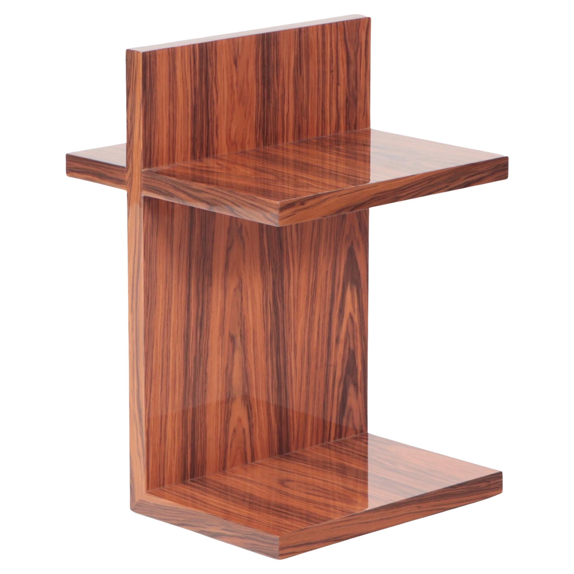 "t" French Polish Mahogany Side Table designed by Maximilian Eicke for Max ID NY For Sale