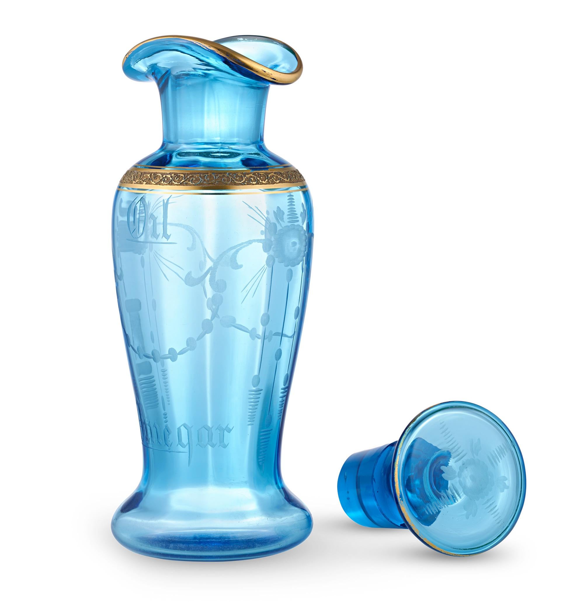 T. G. Hawkes & Co. Botella de vinagreta azul en Bueno estado para la venta en New Orleans, LA