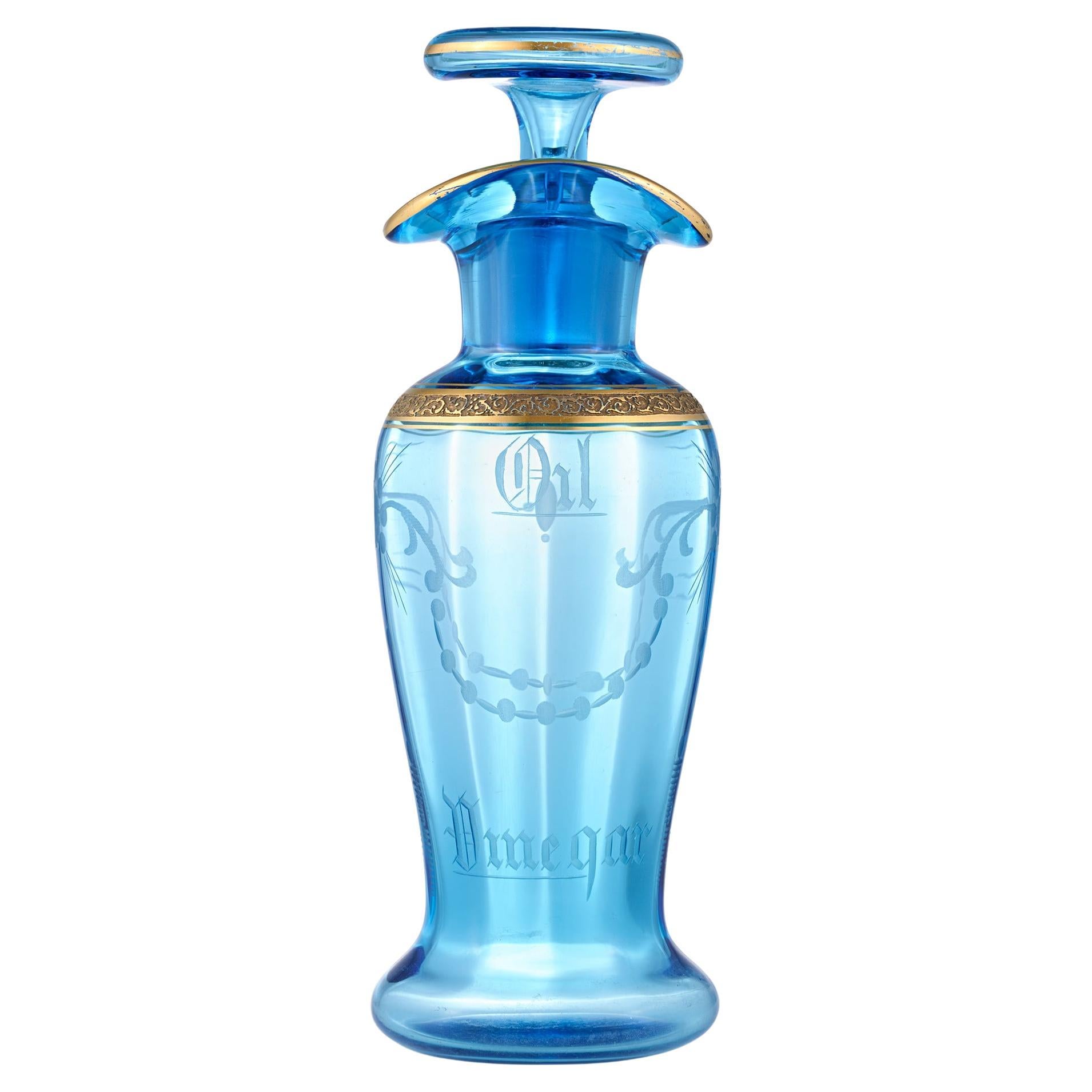 T. G. Hawkes & Co. Botella de vinagreta azul en venta