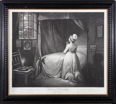 T. Gaugain after James Northcote - 1796 Engraving, Modest Girl In Her Chamber