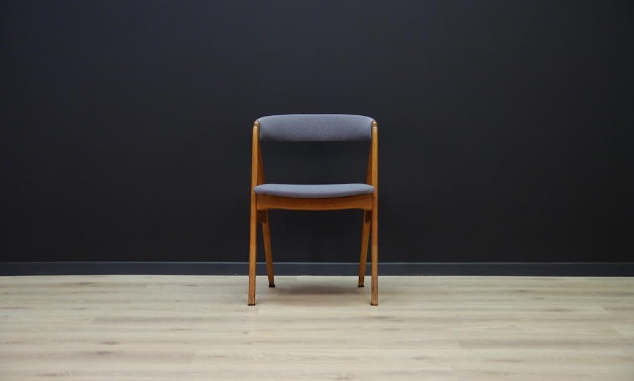 Scandinavian Modern T. H. Harlev Teak Blue Chairs Retro Danish Design 1970s