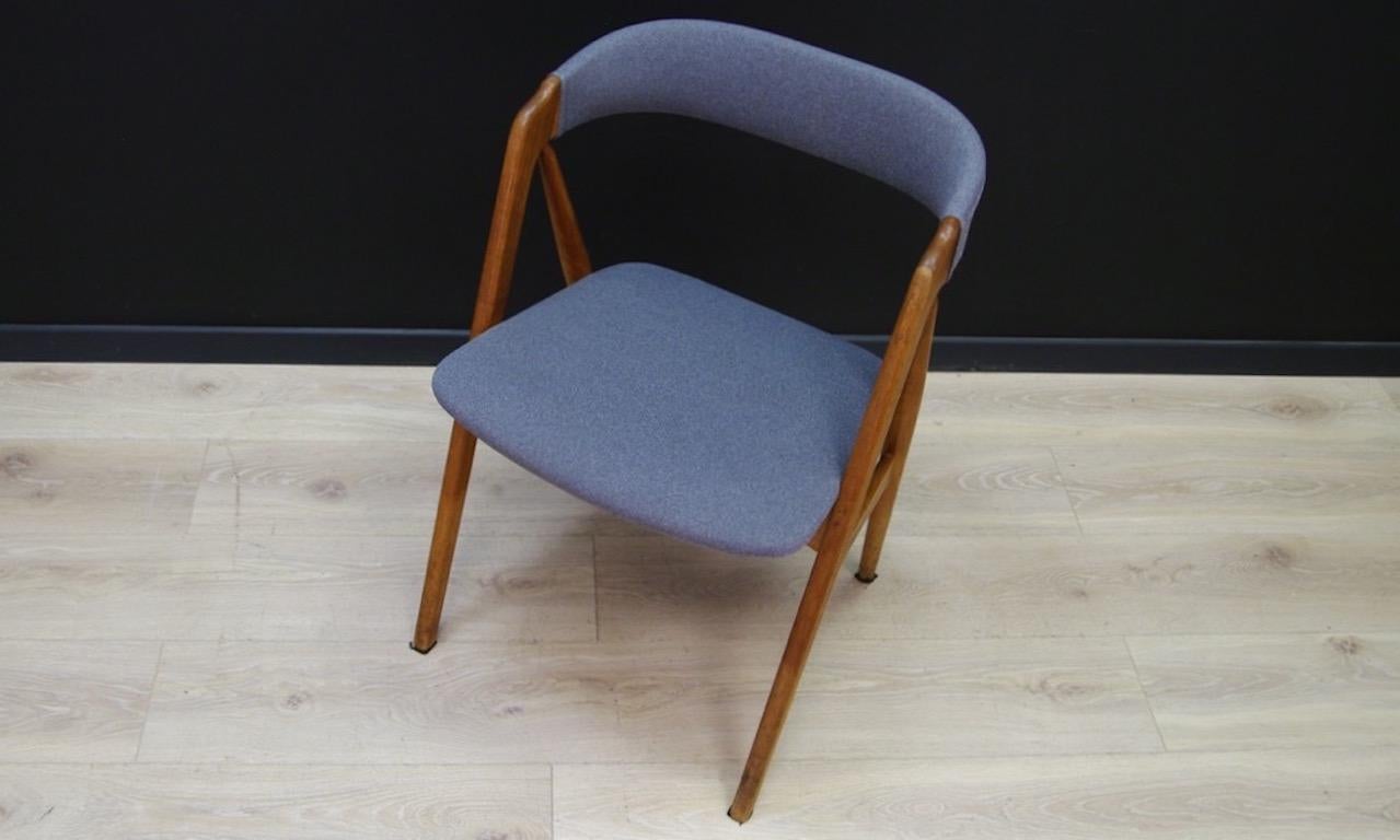 Late 20th Century T. H. Harlev Teak Blue Chairs Retro Danish Design 1970s