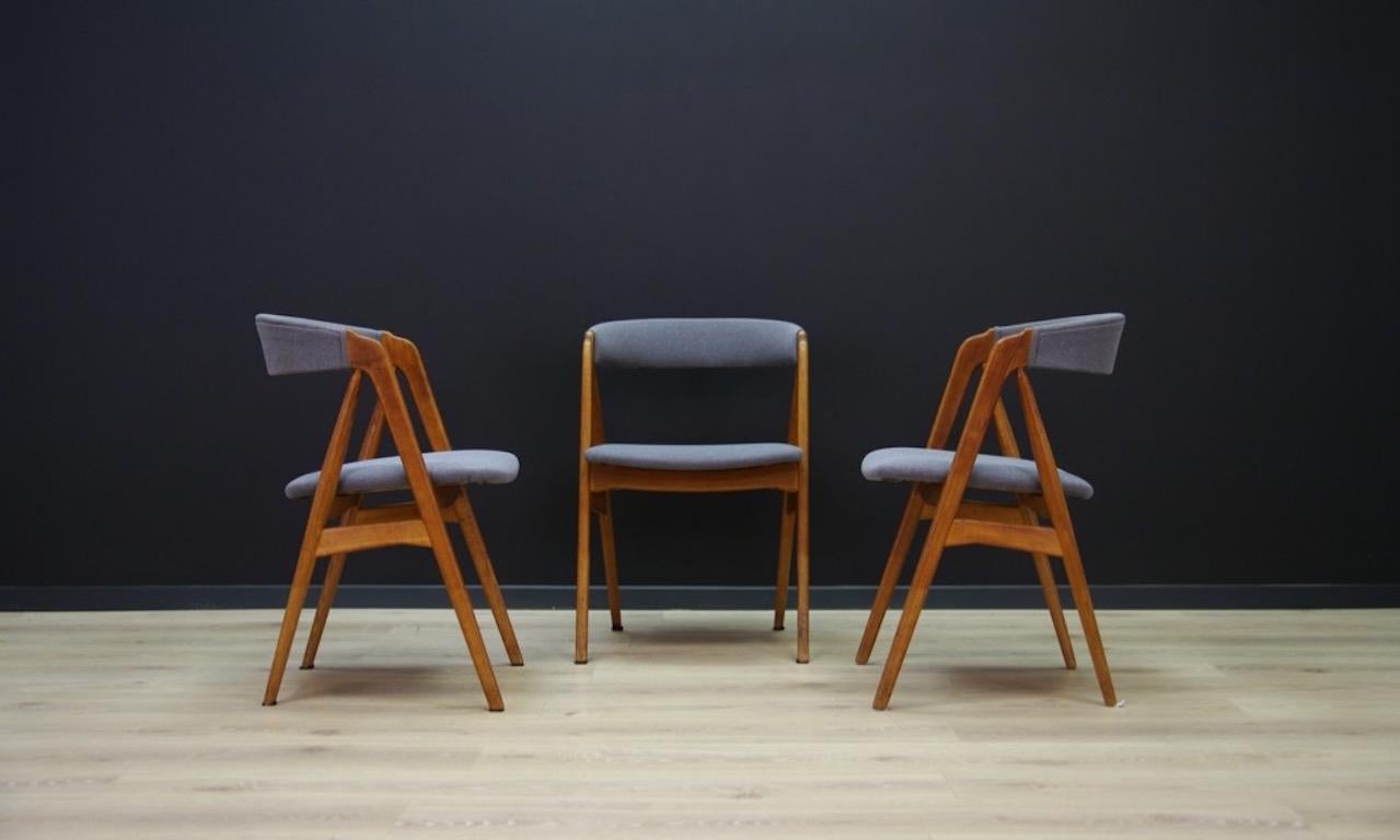 T. H. Harlev Teak Blue Chairs Retro Danish Design 1970s 2