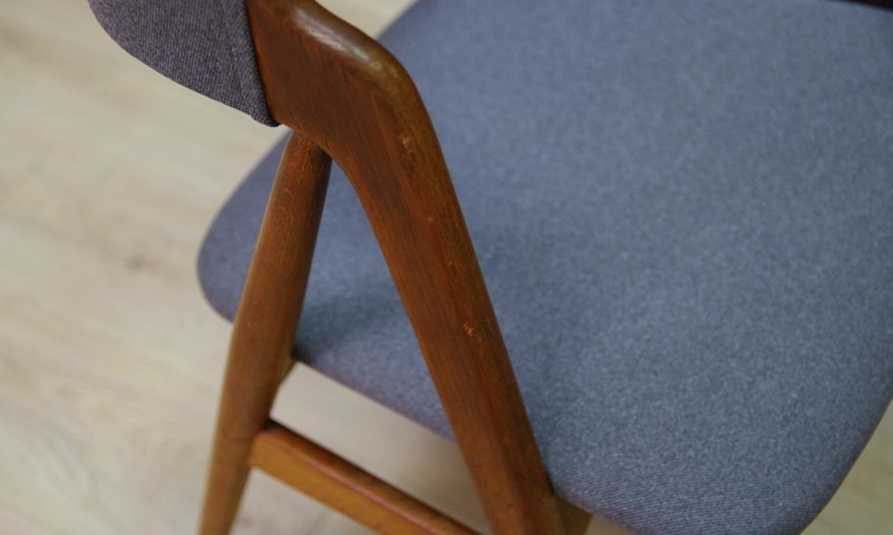 T. H. Harlev Teak Blue Chairs Retro Danish Design 1970s 3