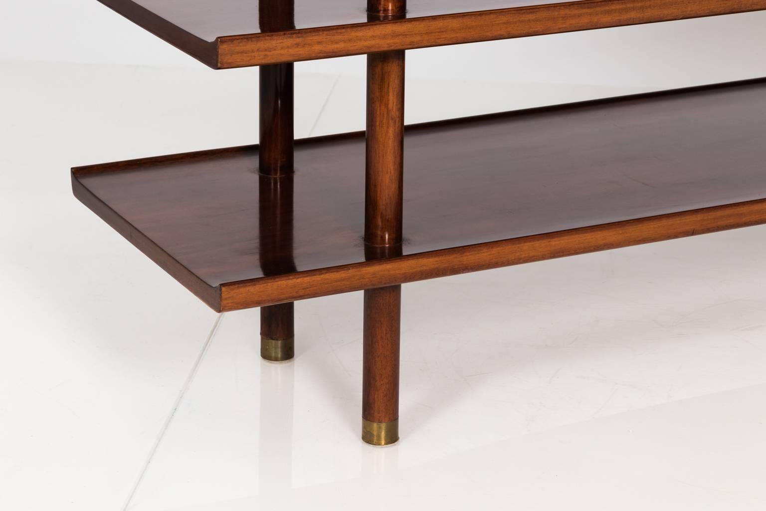 Three-Tier Mahogany Console in the Style of Edward Wormley 3