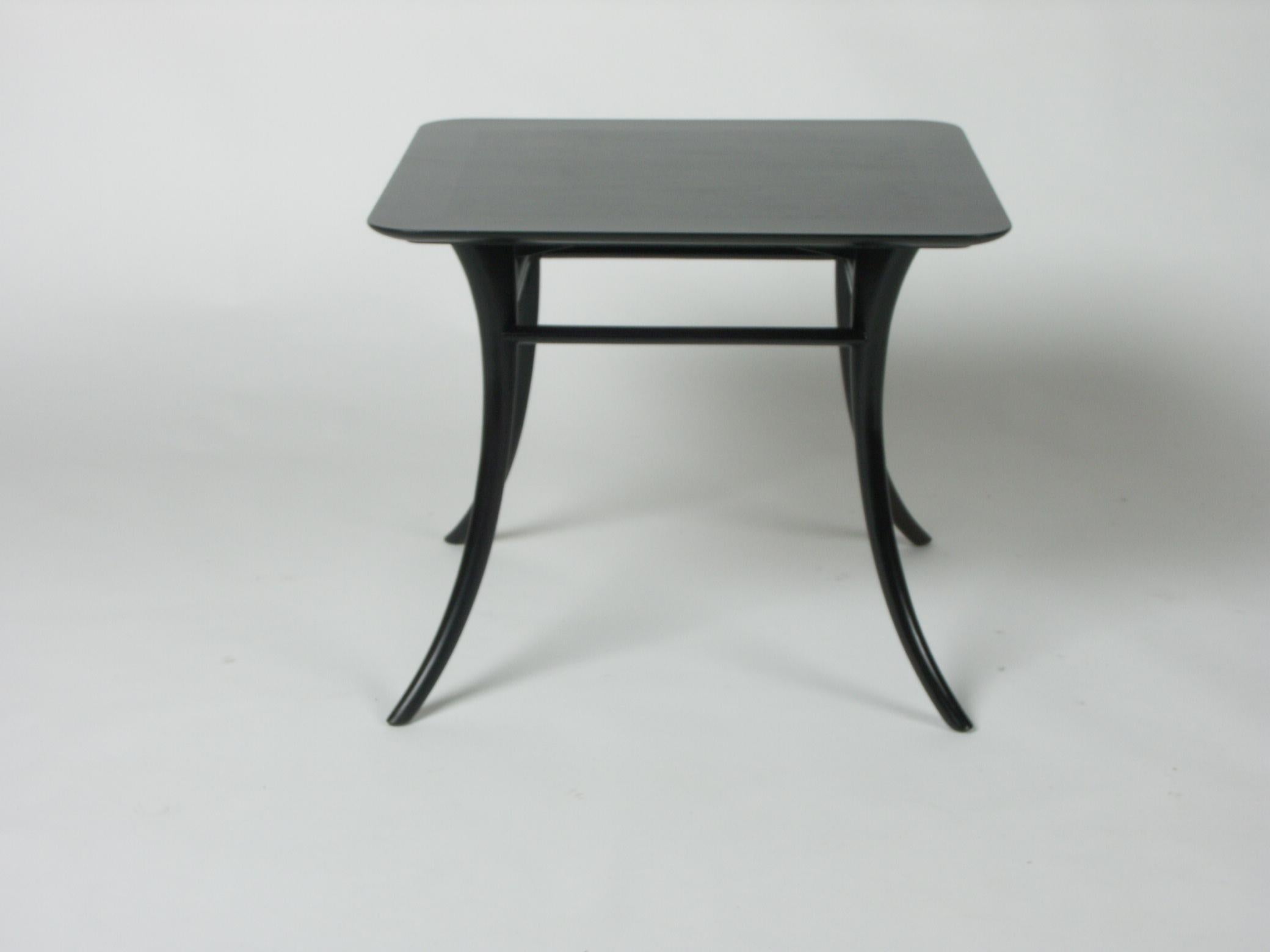 American T. H. Robsjohn-Gibbings End Table with Splayed Legs - Ebony Finish For Sale