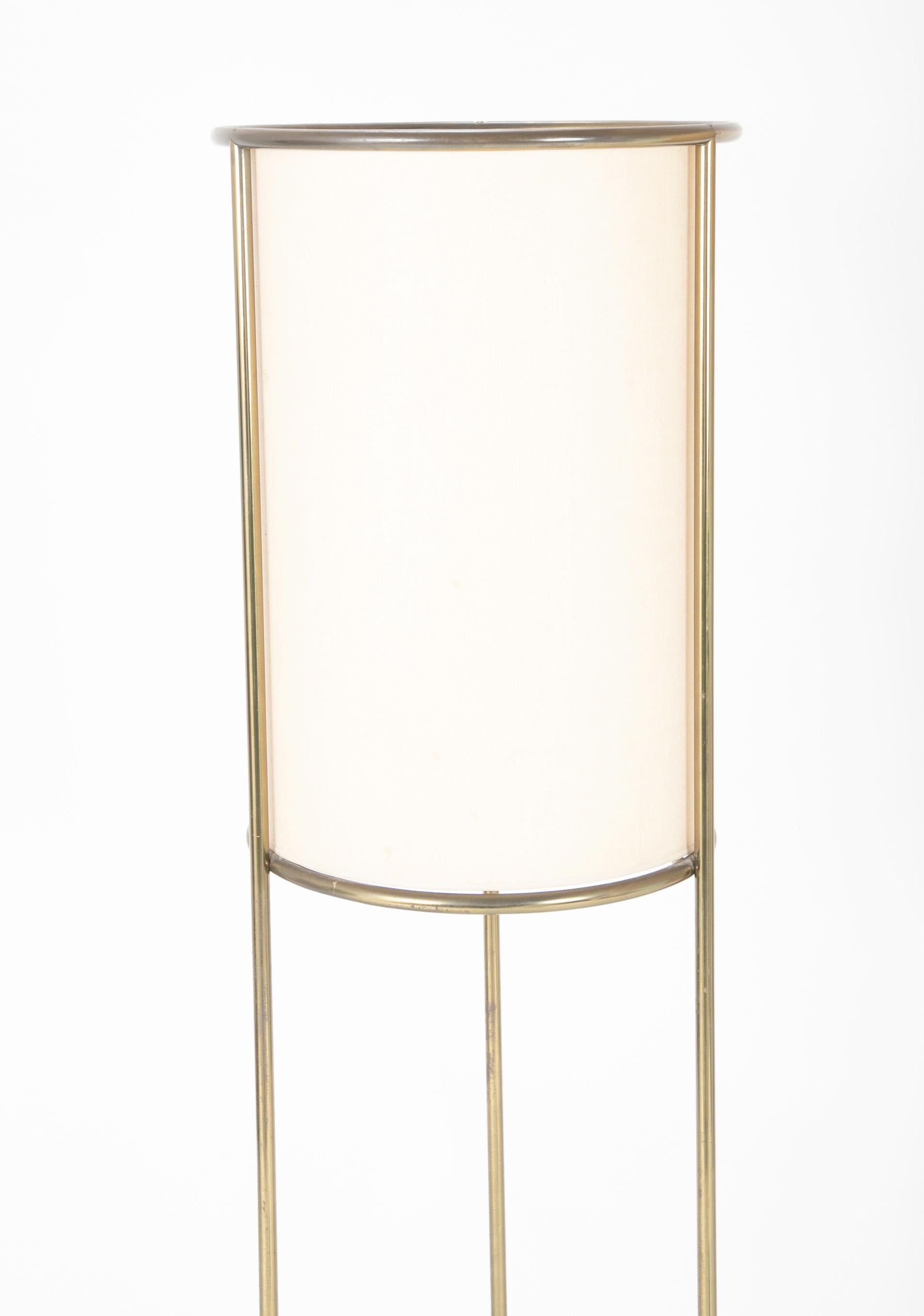 American T. H. Robsjohn-Gibbings for Hansen Brass Cylinder Floor Lamp For Sale