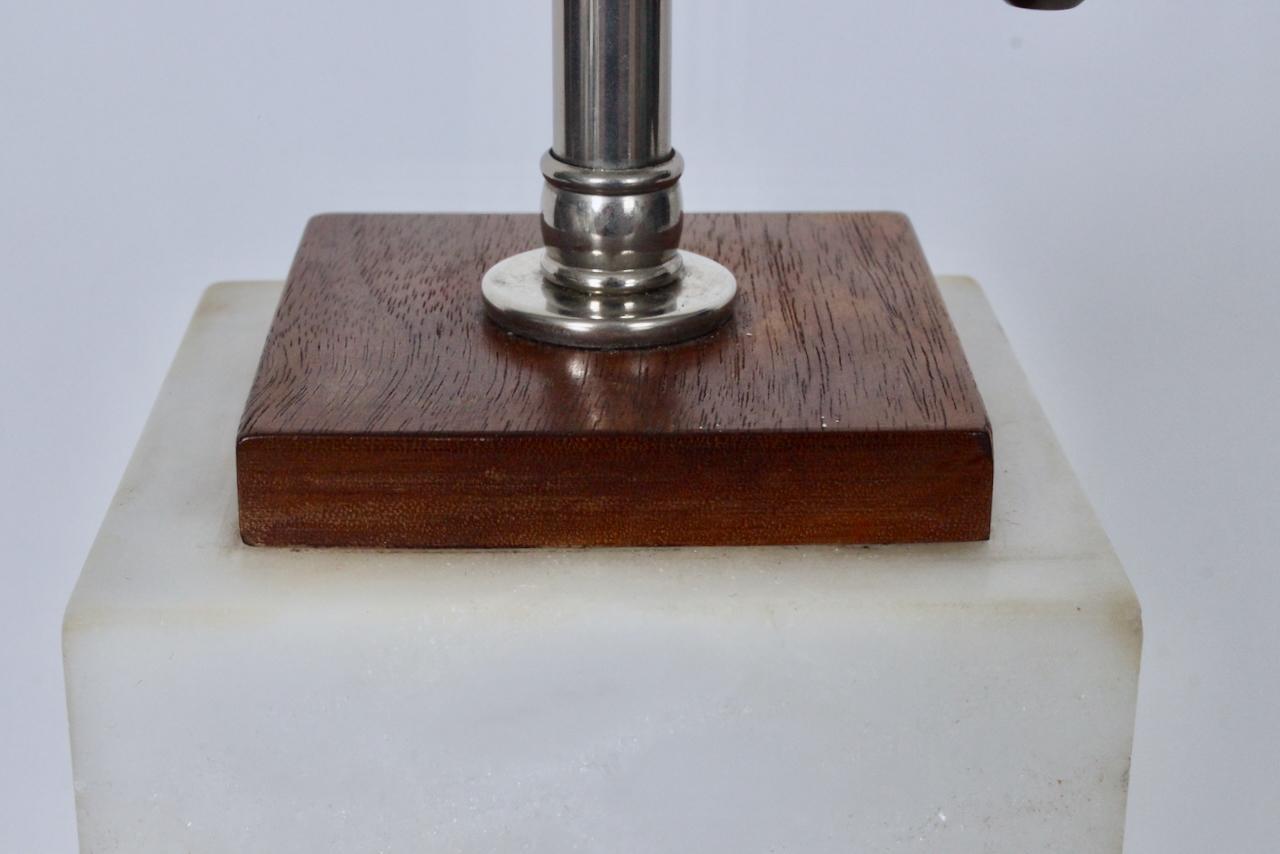 T. H. Robsjohn Gibbings for Hansen Lighting White Block Marble Table Lamp, 1950s For Sale 7