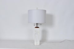 T. H. Robsjohn Gibbings für Hansen Lighting Tischlampe aus weißem Blockmarmor, 1950er Jahre