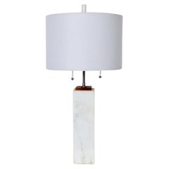 T. H. Robsjohn Gibbings for Hansen Lighting White Block Marble Table Lamp, 1950s