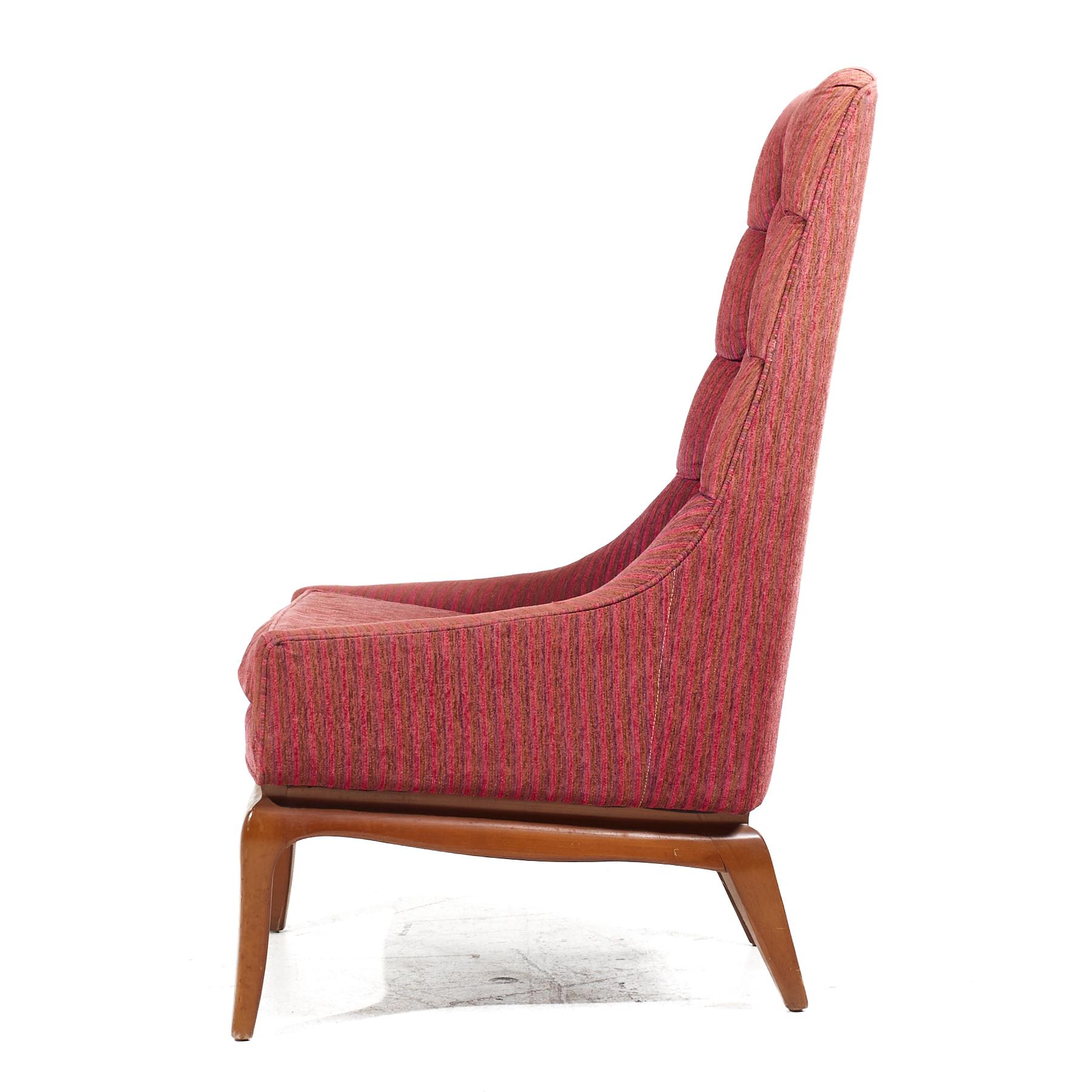 T H Robsjohn Gibbings for Widdicomb Mid Century Highback Lounge Chairs - Pair 1 For Sale 4