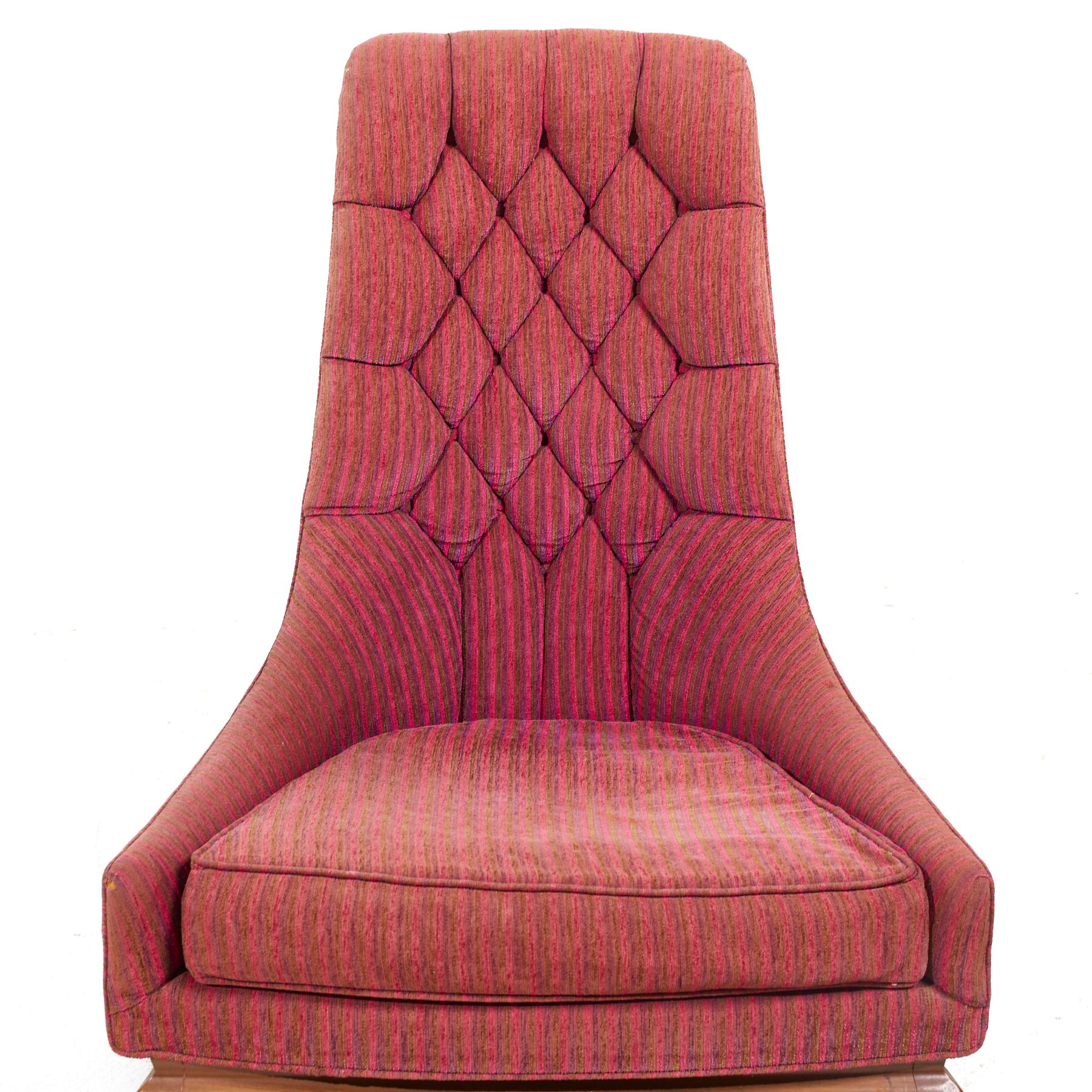T H Robsjohn Gibbings for Widdicomb Mid Century Highback Lounge Chairs - Pair 1 For Sale 5