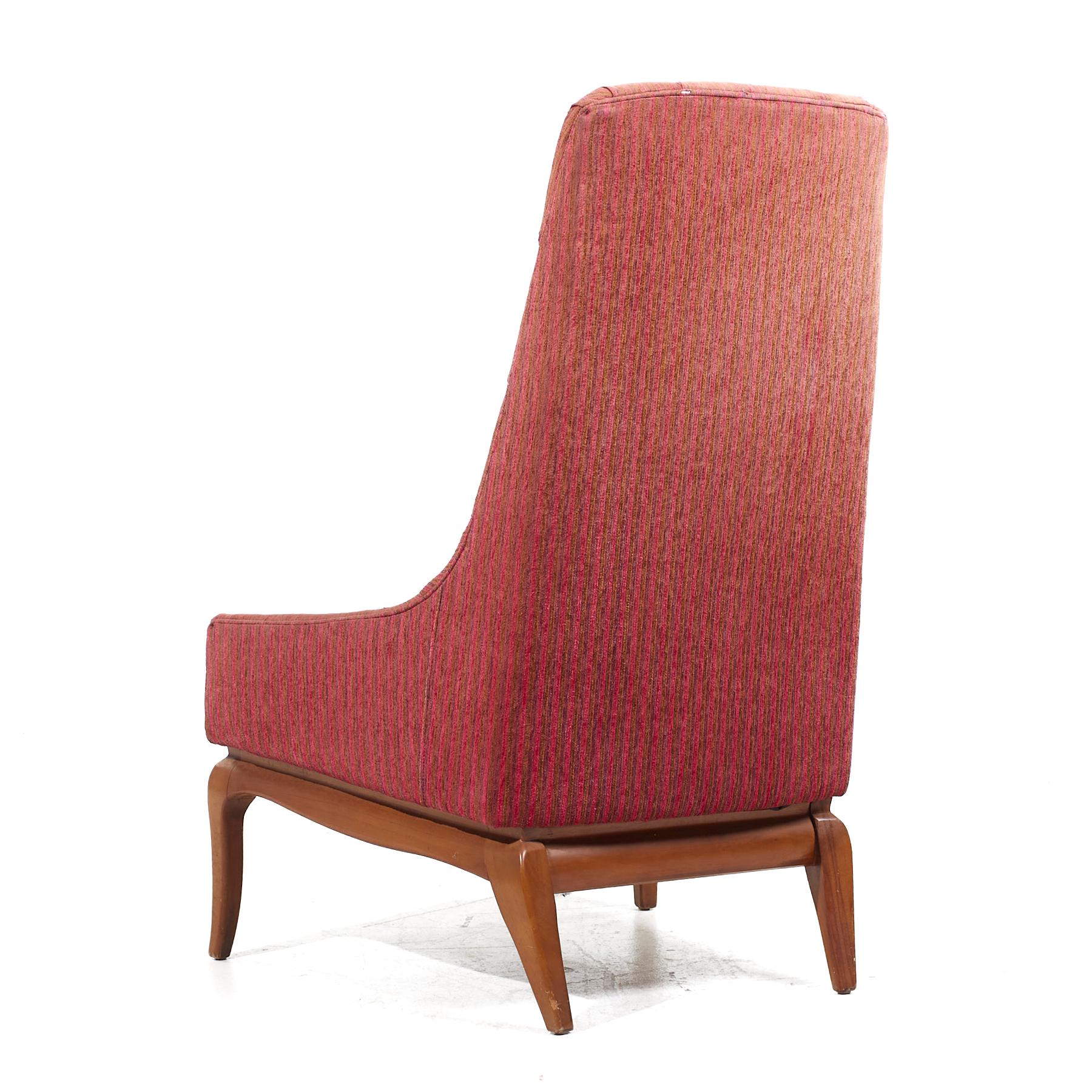 T H Robsjohn Gibbings for Widdicomb Mid Century Highback Lounge Chairs - Pair 1 For Sale 2
