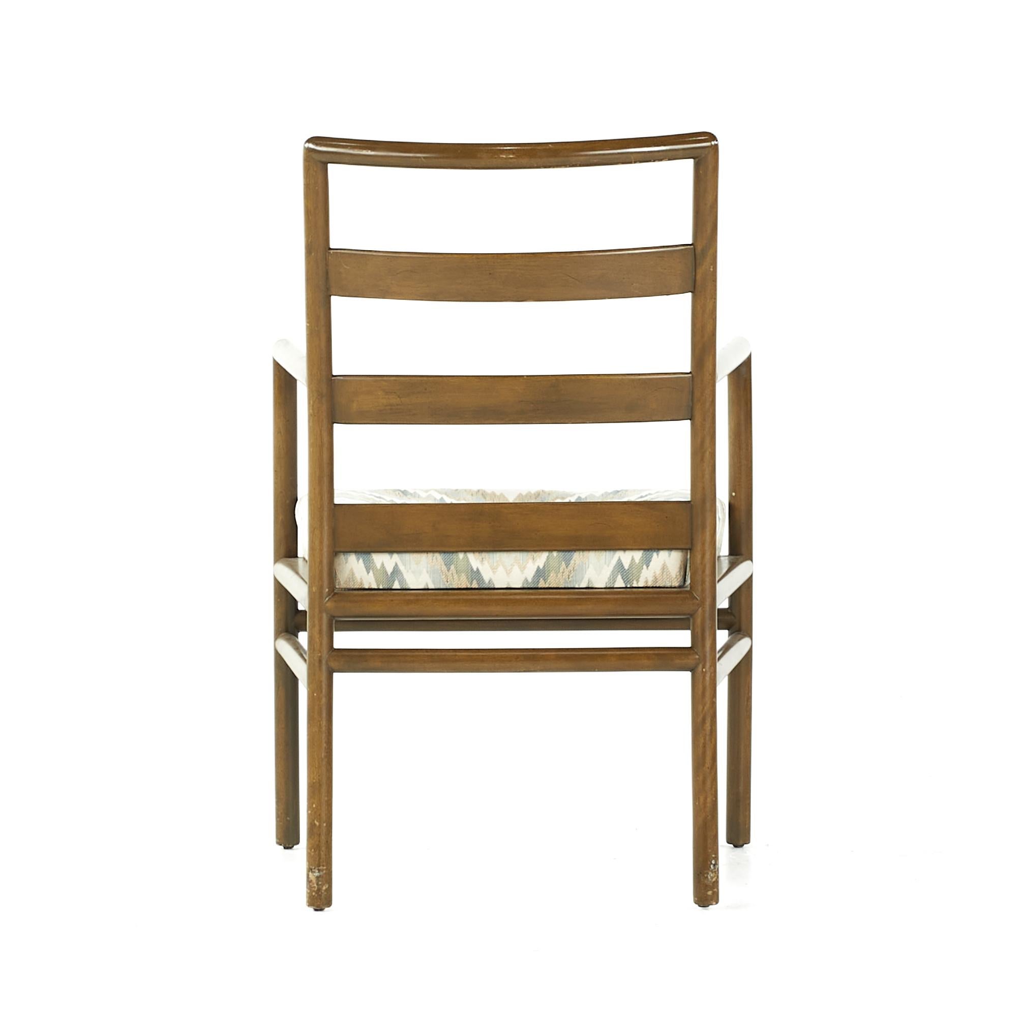 T H Robsjohn Gibbings for Widdicomb Midcentury Walnut Dining Chairs, Set of 6 For Sale 8