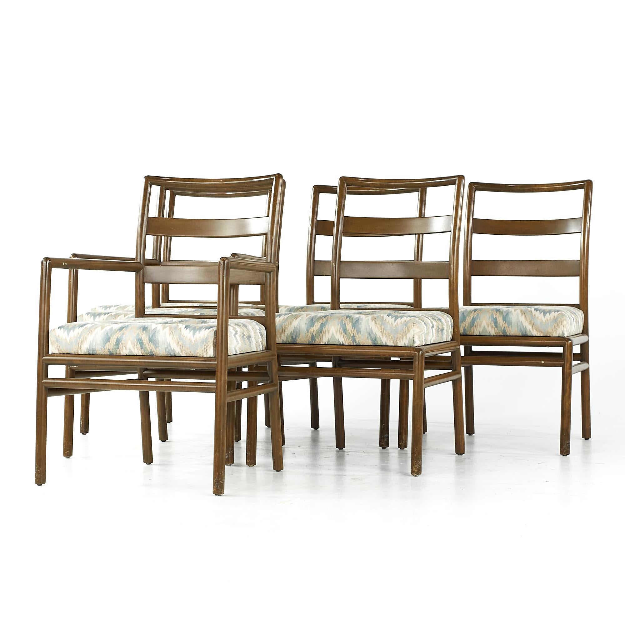 Mid-Century Modern T H Robsjohn Gibbings for Widdicomb Midcentury Walnut Dining Chairs, Set of 6 For Sale