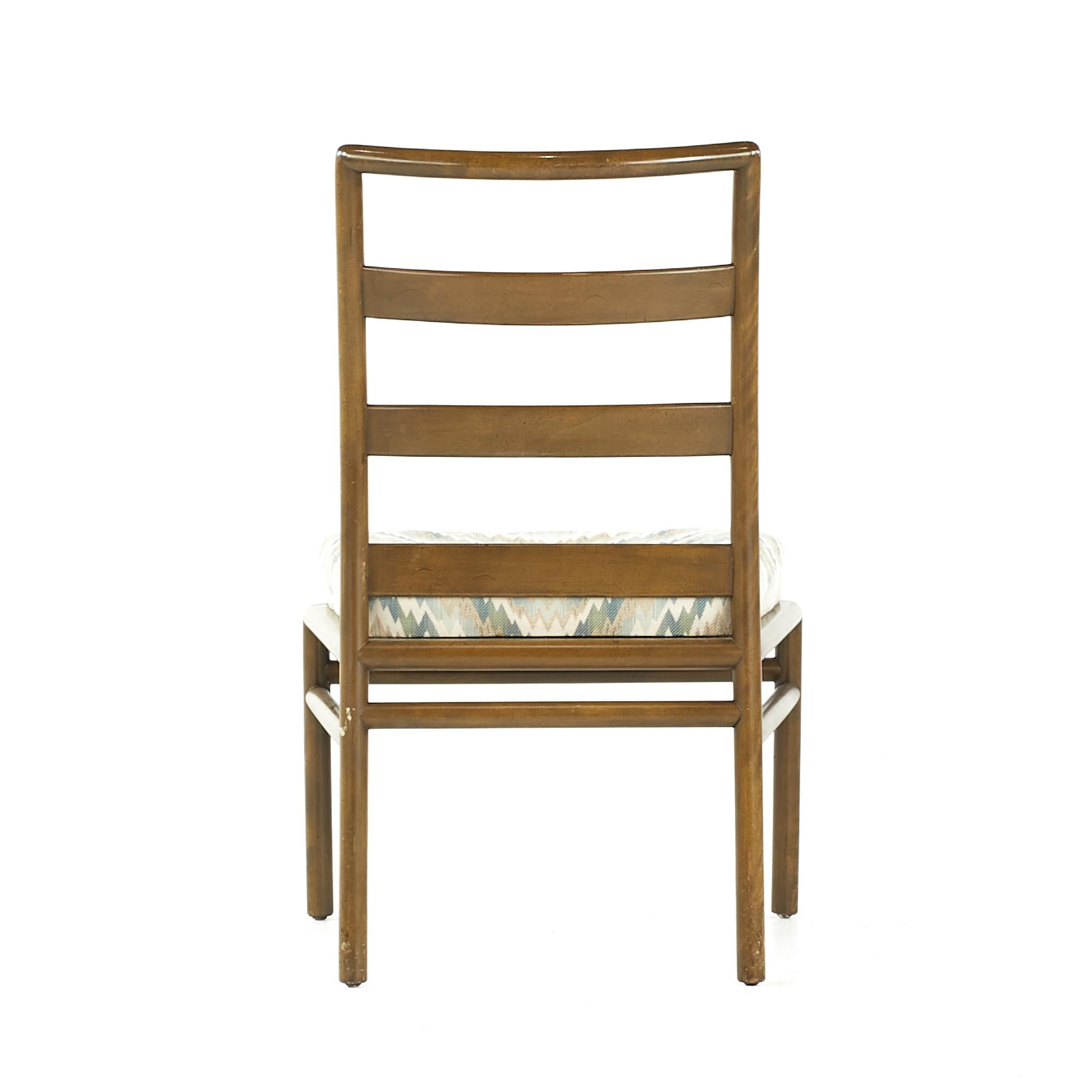 T H Robsjohn Gibbings for Widdicomb Midcentury Walnut Dining Chairs, Set of 6 For Sale 1