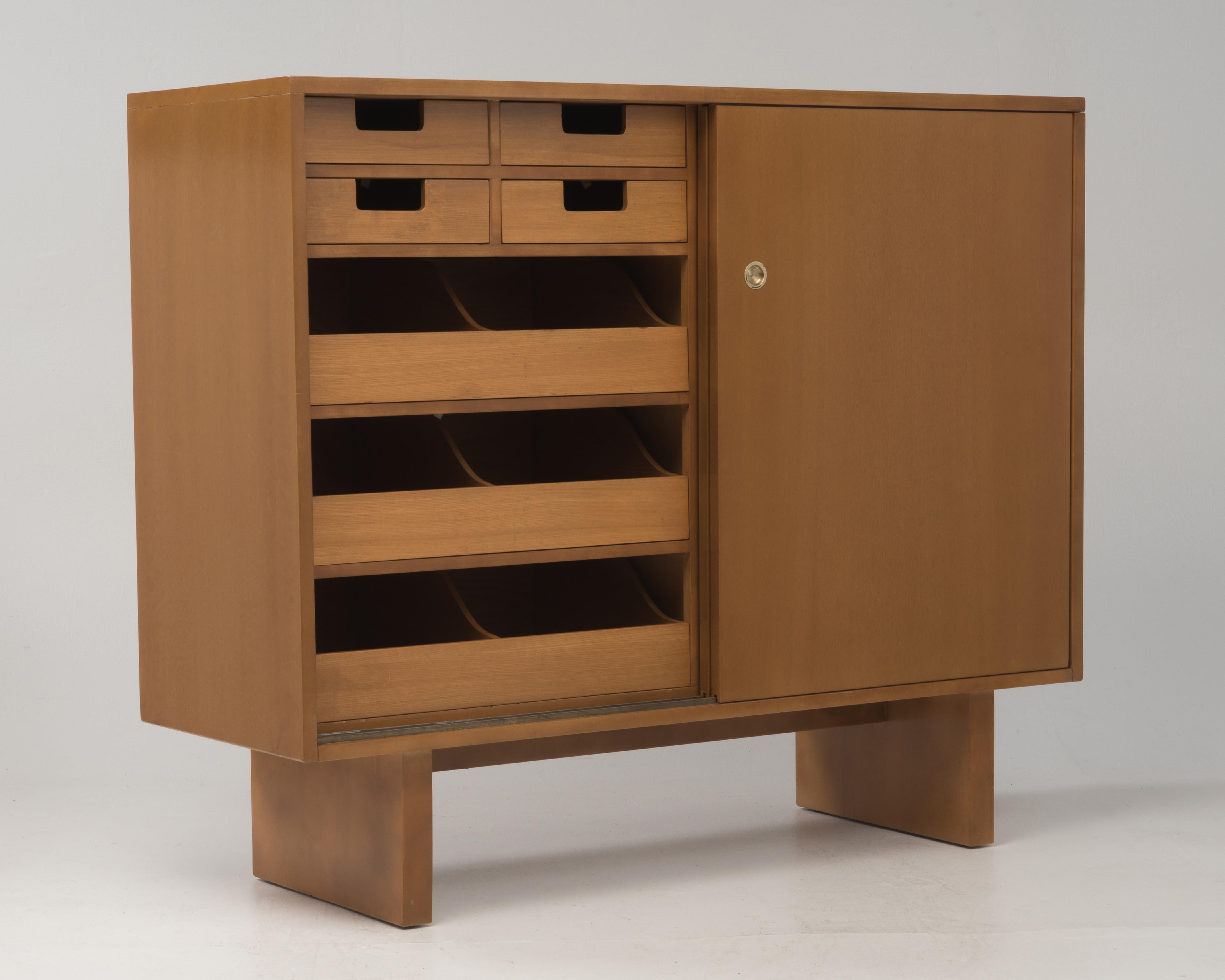 Mid-Century Modern T H Robsjohn-Gibbings for Widdicomb Sliding Door Dresser Chest Wardrobe Cabinet
