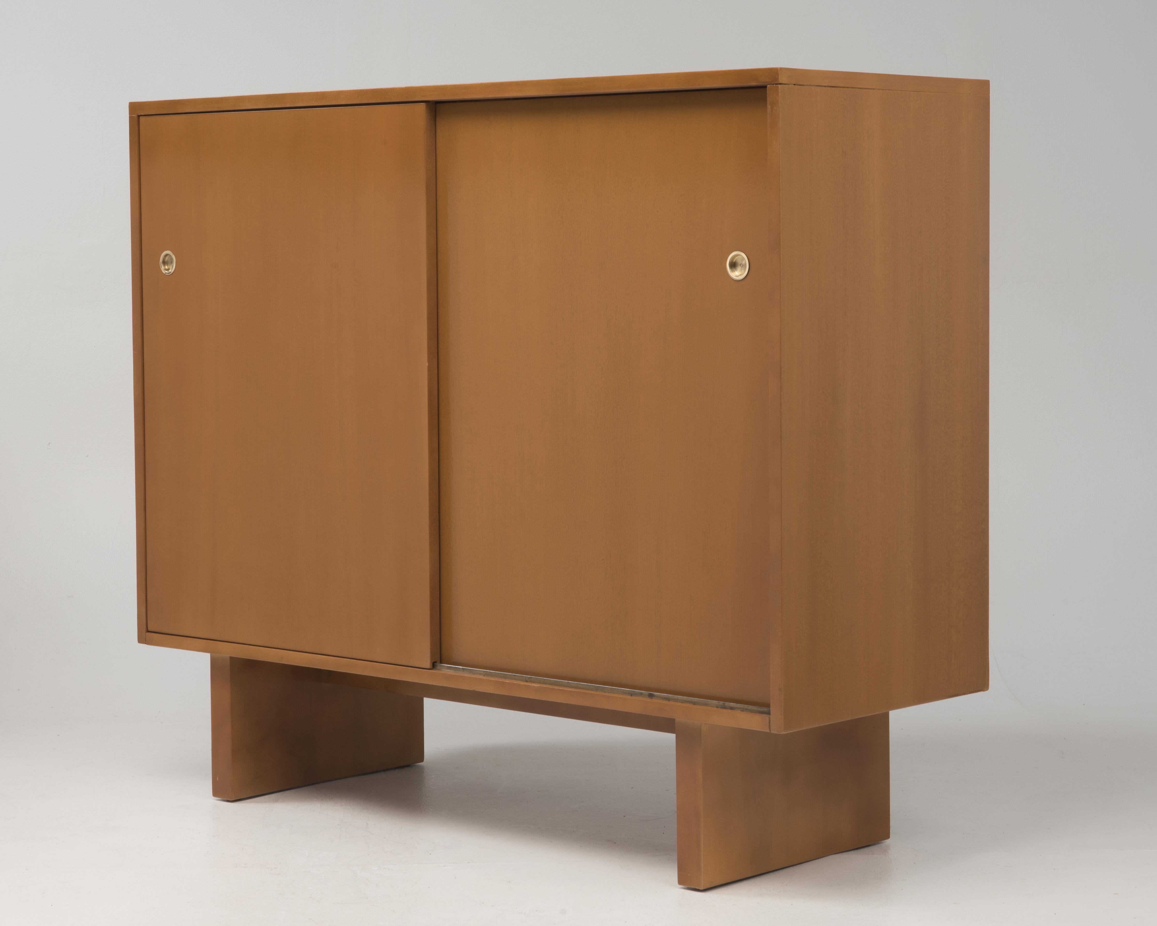 20th Century T H Robsjohn-Gibbings for Widdicomb Sliding Door Dresser Chest Wardrobe Cabinet