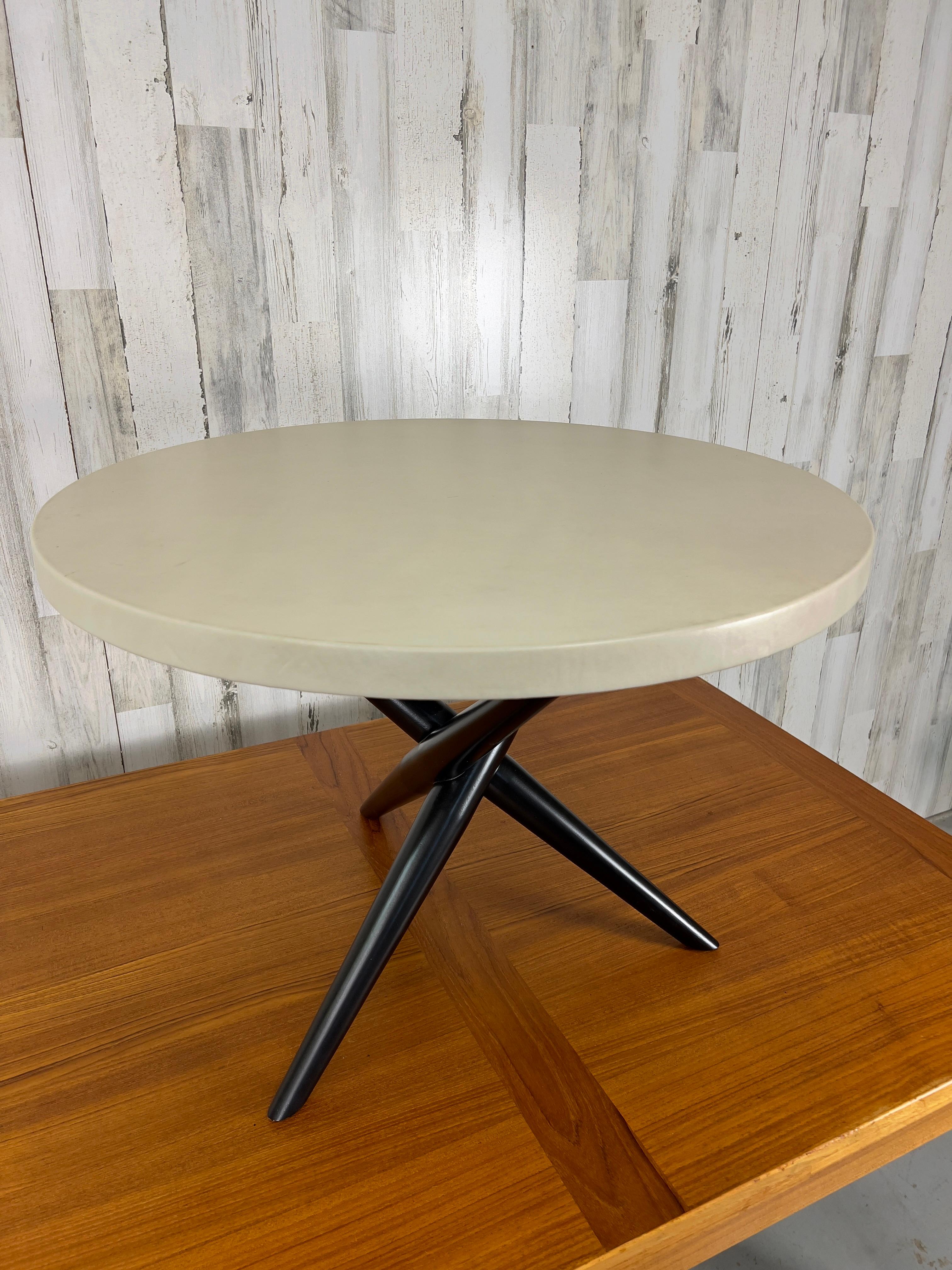 Leather T. H. Robsjohn-Gibbings for Widdicomb Tripod Occasional Table