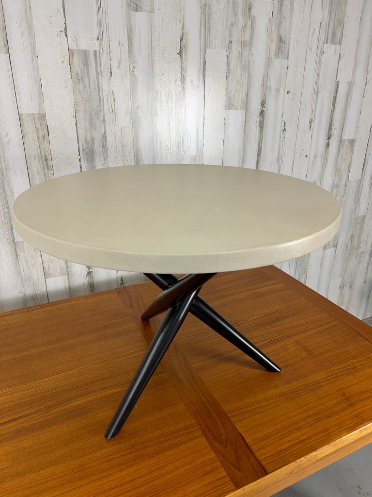Leather T. H. Robsjohn-Gibbings for Widdicomb Tripod Occasional Table For Sale