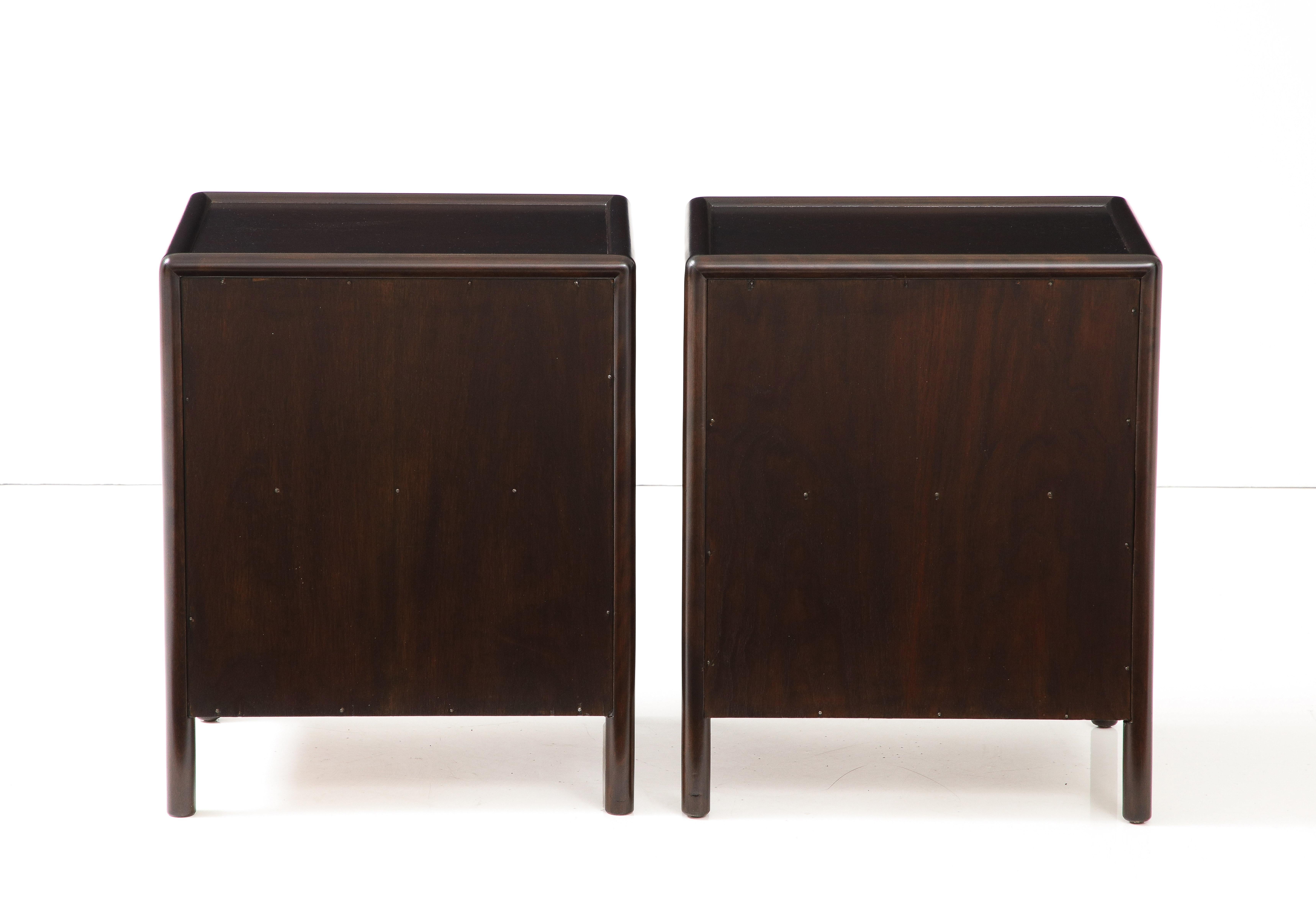 American T. H. Robsjohn Gibbings Night Stands, Sable Brown For Sale