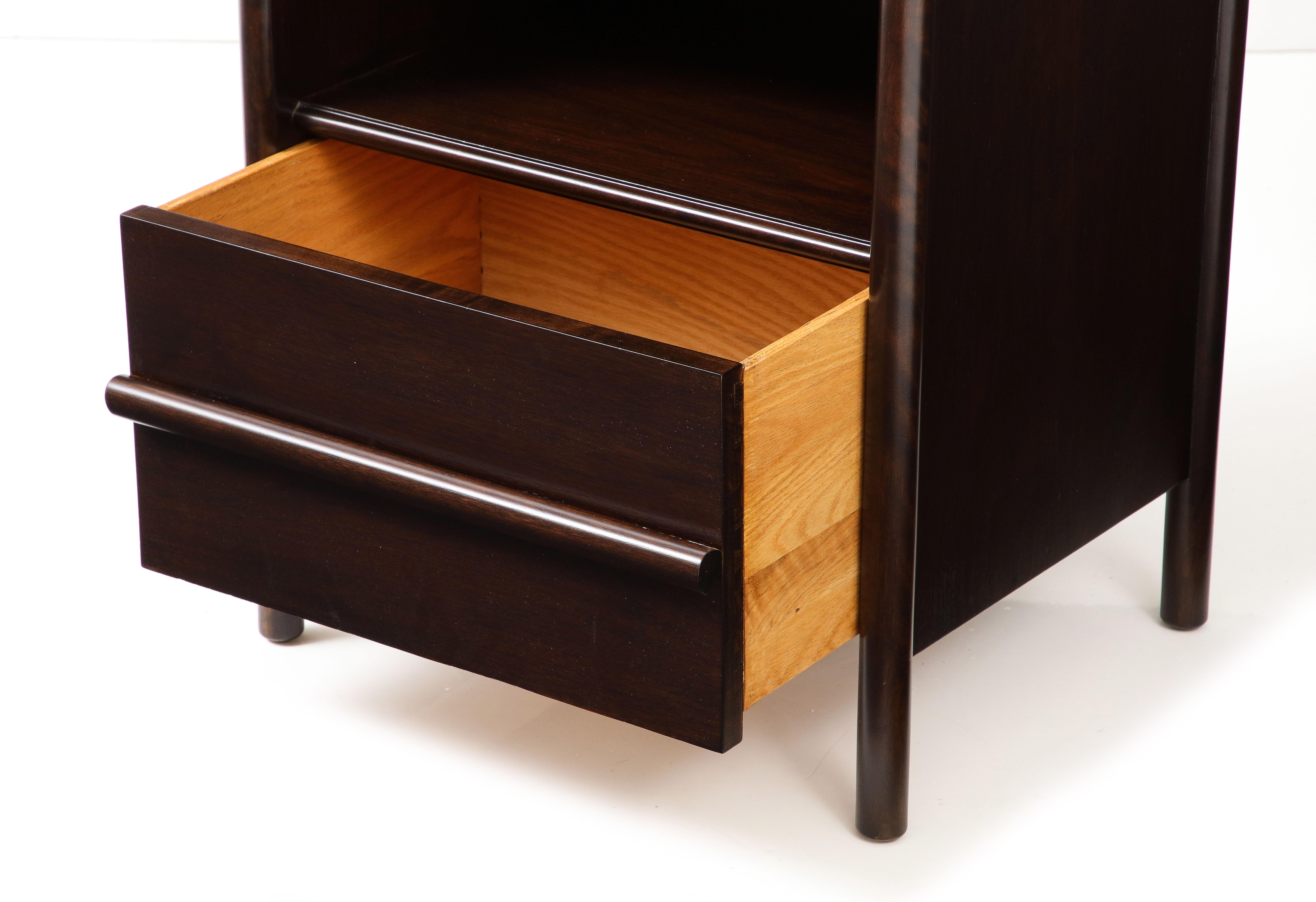 20th Century T. H. Robsjohn Gibbings Night Stands, Sable Brown For Sale