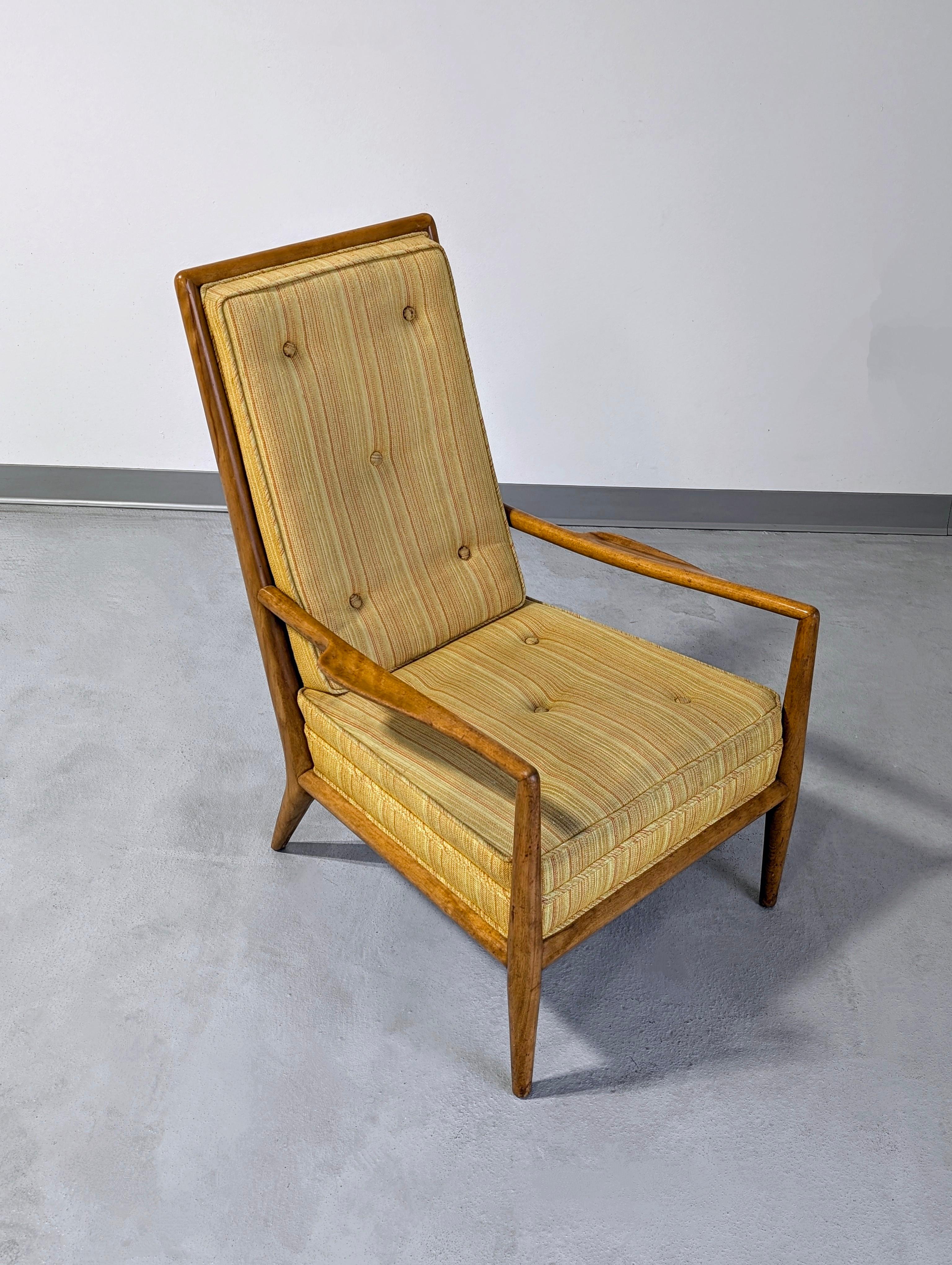 T. H. Robsjohn Gibbings Rara e Importante Silla de salón nº 1705 en abedul Widdicomb Estadounidense en venta