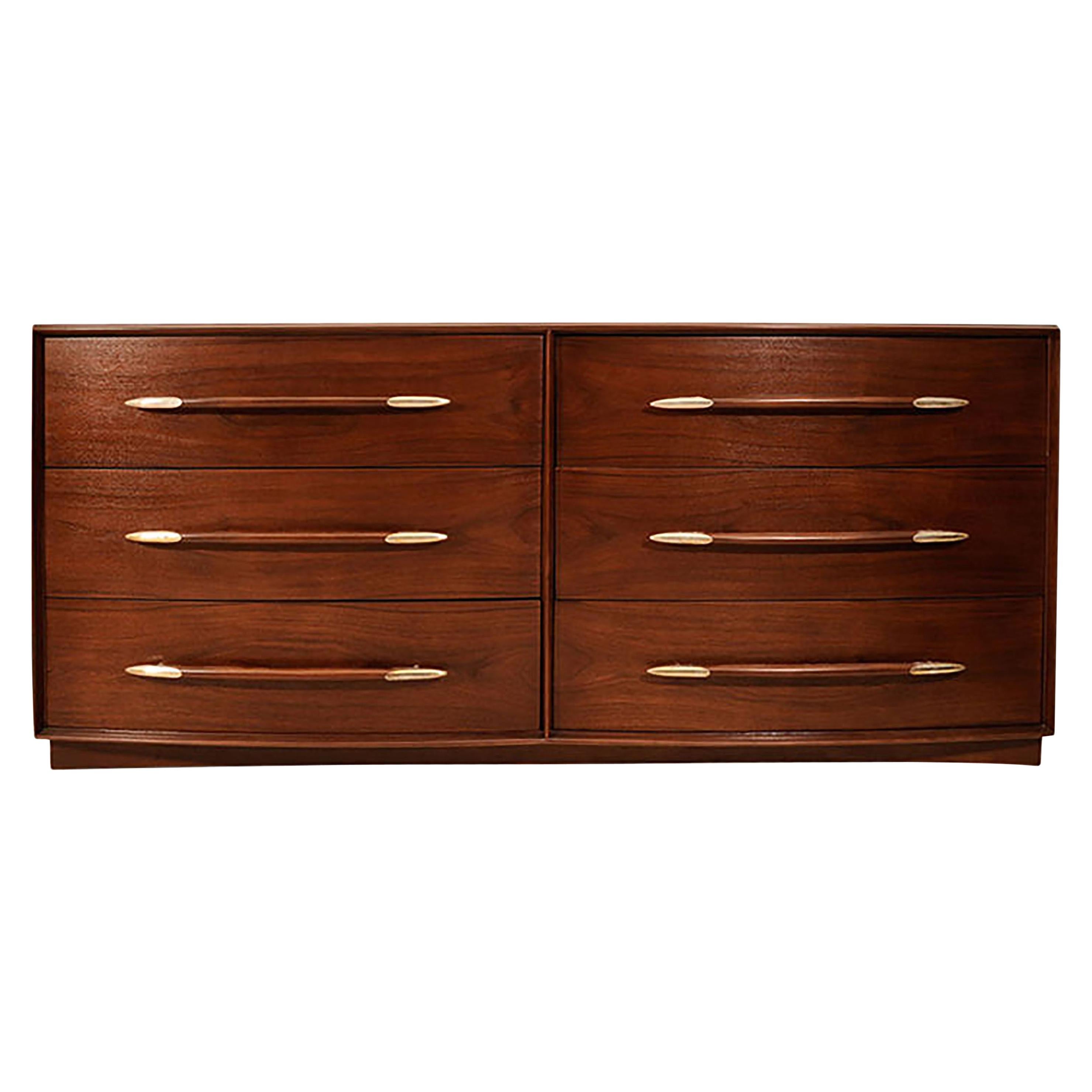 T. H. Robsjohn Gibbings Spear Handle Walnut Dresser For Sale at 1stDibs lauren gibbings, spear