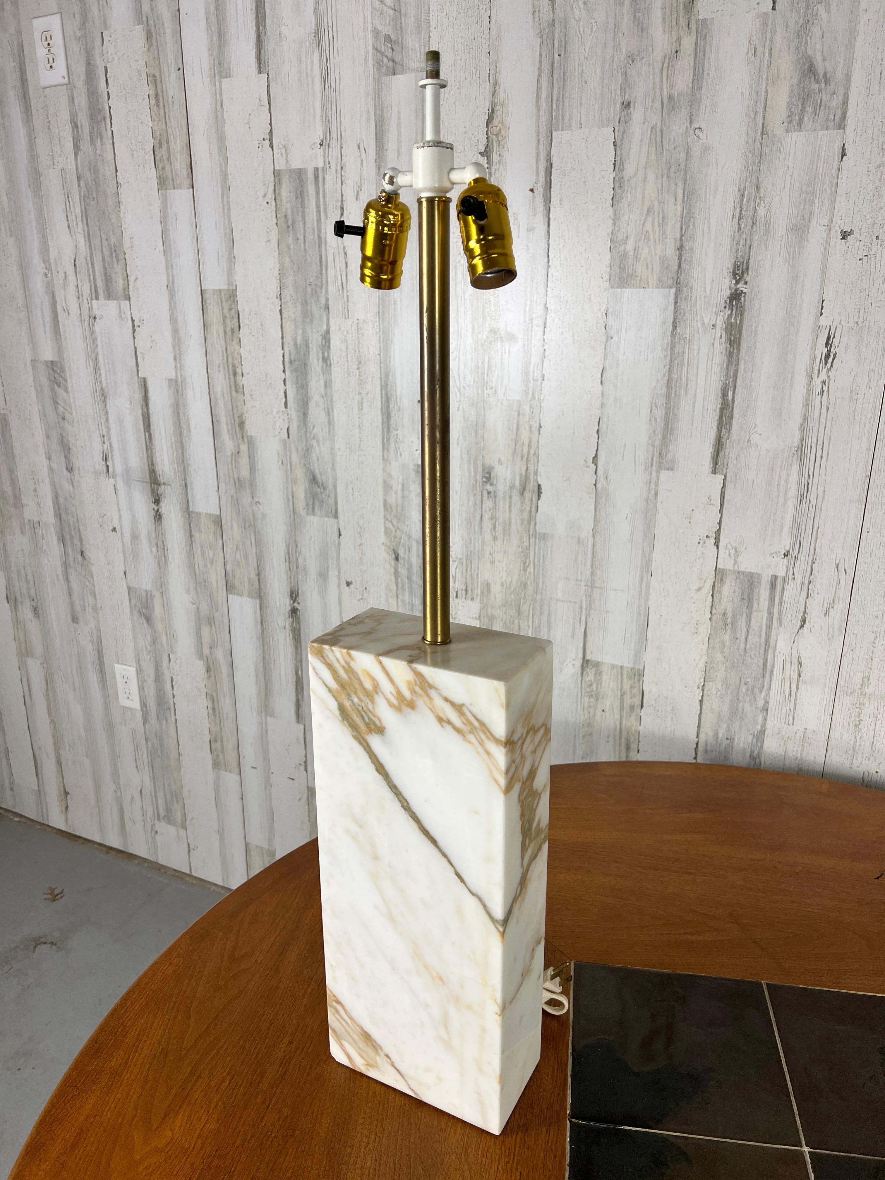 20th Century T. H. Robsjohn Gibbings Style Marble Lamp  For Sale
