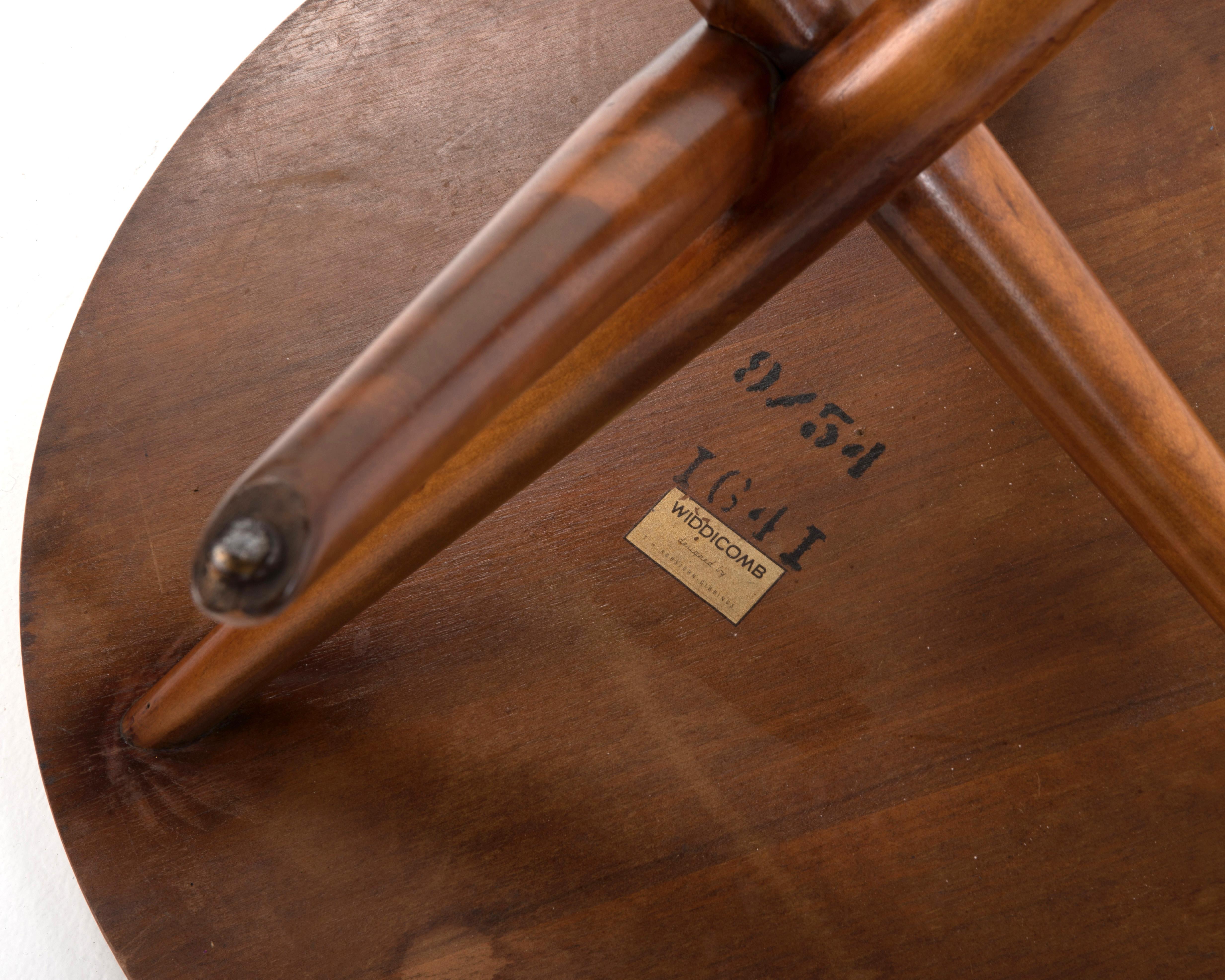 T. H. Robsjohn-Gibbings Widdicomb Tripod Table, Mid Century, 1954 4
