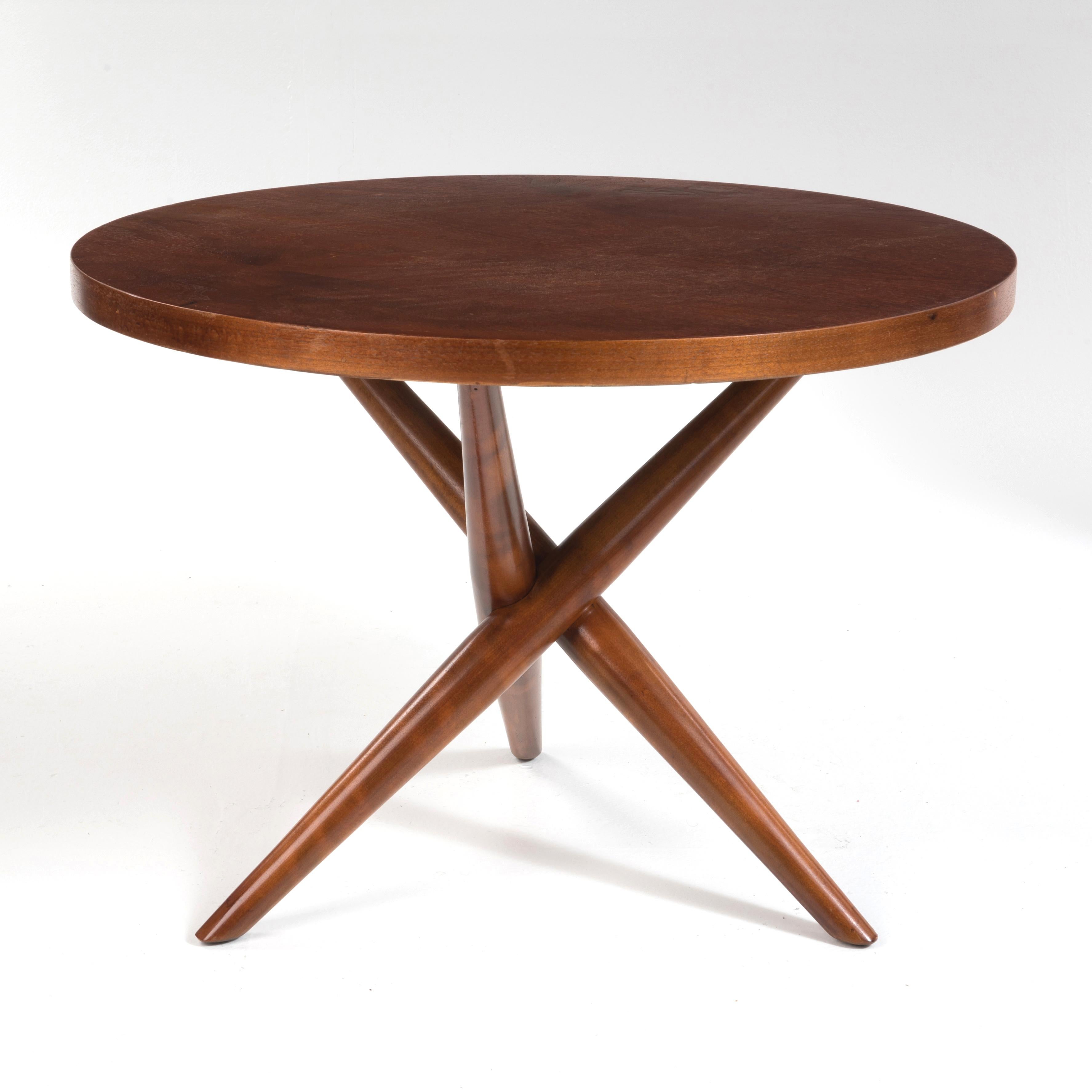 American T. H. Robsjohn-Gibbings Widdicomb Tripod Table, Mid Century, 1954